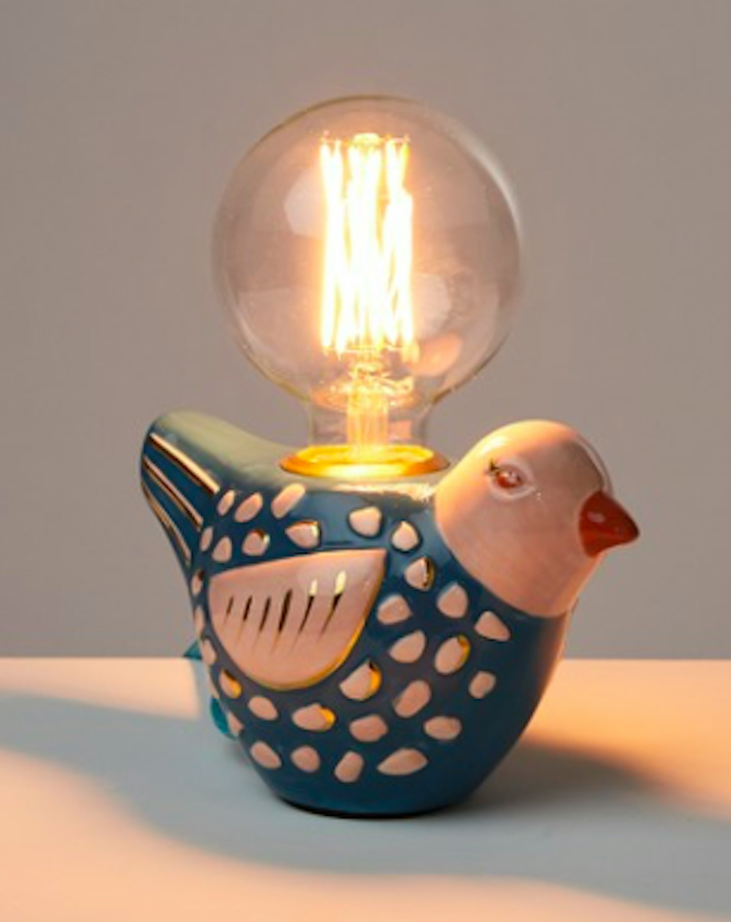 Oliver Bonas, Ovie Bird Blue Ceramic Desk & Table Lamp, £45