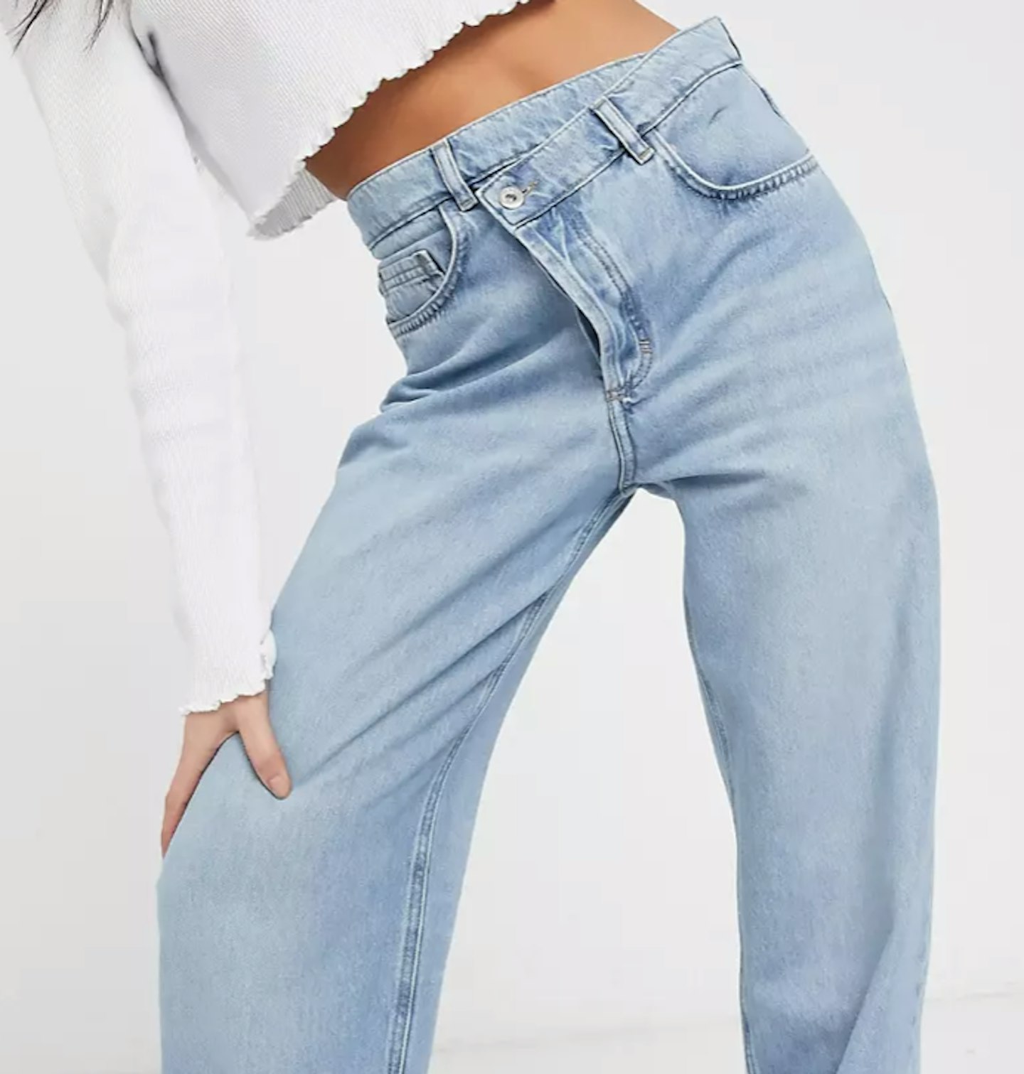 COLLUSION x014 90s baggy dad jeans with stepped waist band