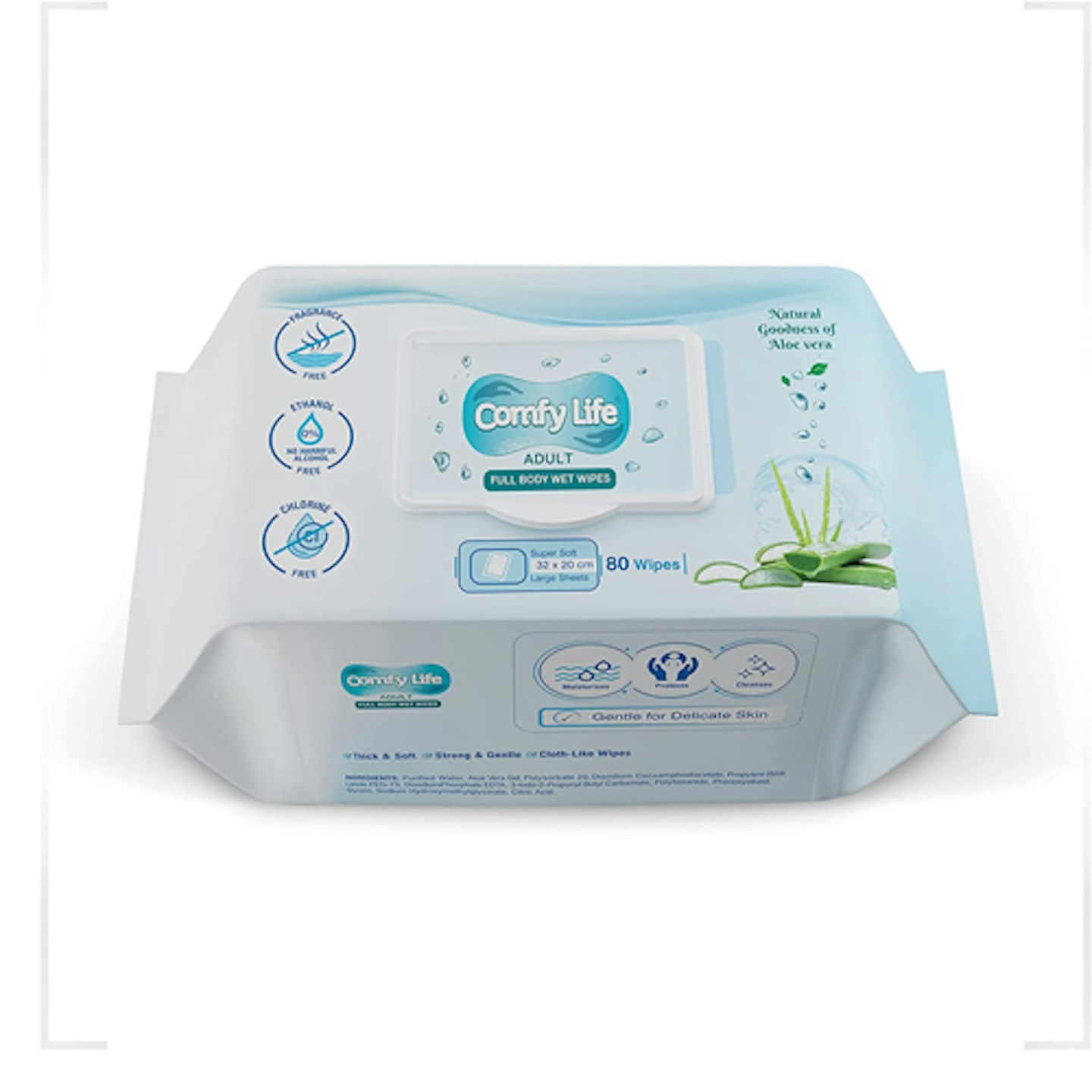 Comfy Life Premium Full Body Cleansing Wet Wipes for Adults