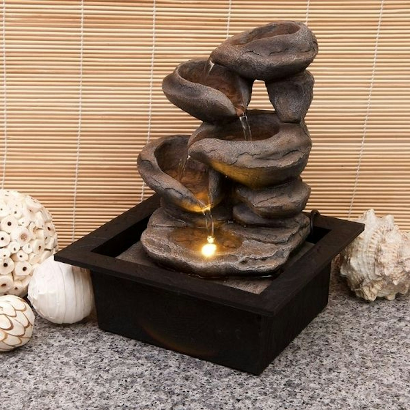 Cascading Stone Bowls Spring Indoor Water Fountain