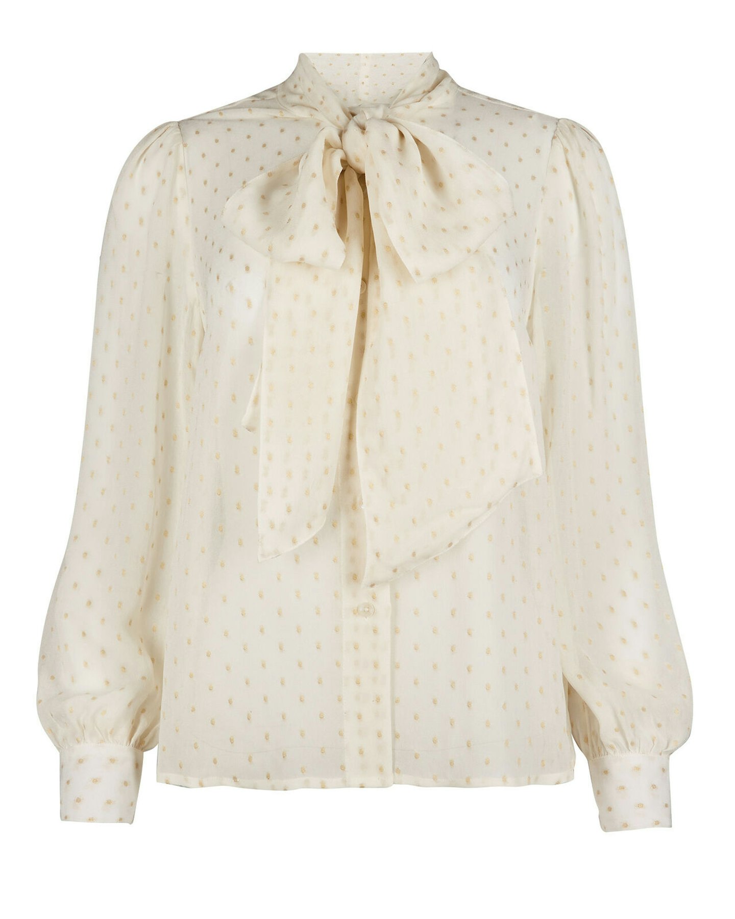 Oliver Bonas, Sparkle Spot & Pussy Bow White Shirt, £20