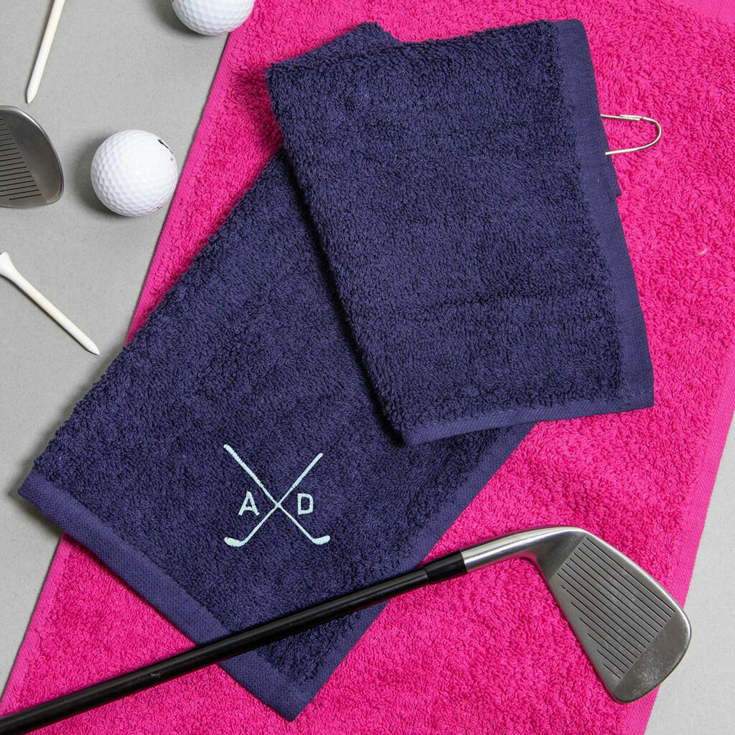 Able Labels Personalised Golf Towel With Golf Club Motif