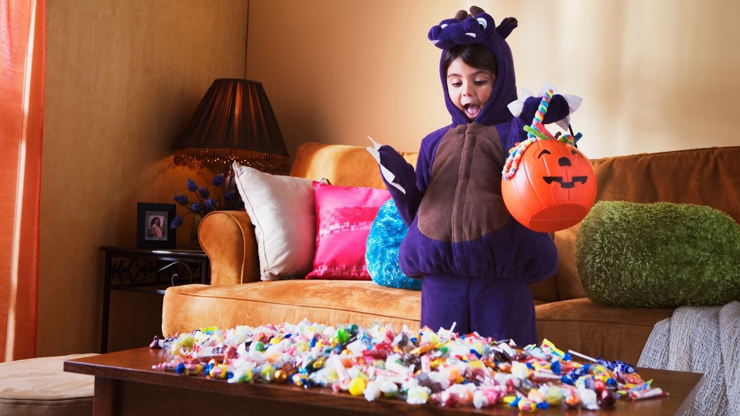 Girl with Halloween candy