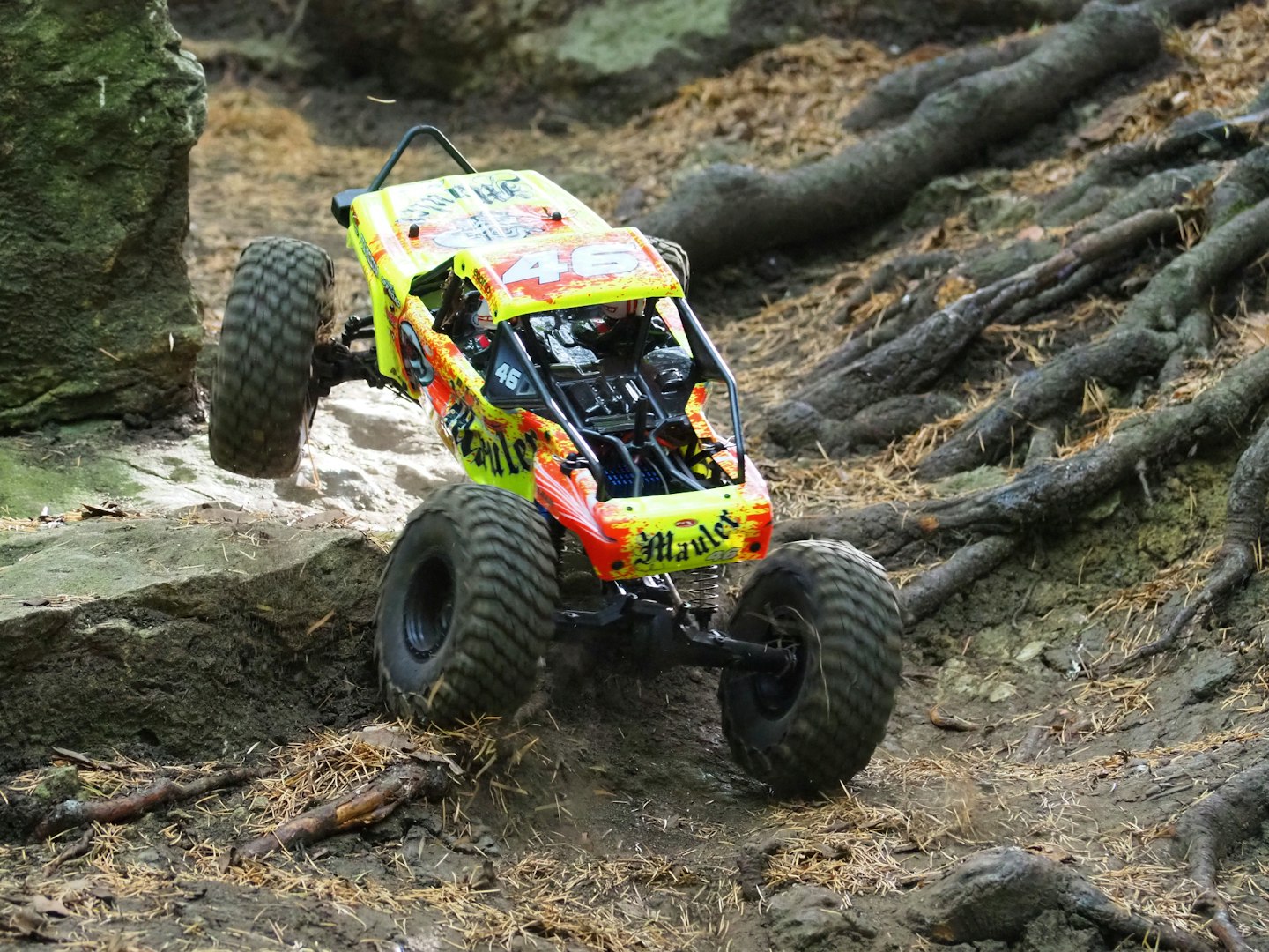 FTX Mauler climbing a rock face