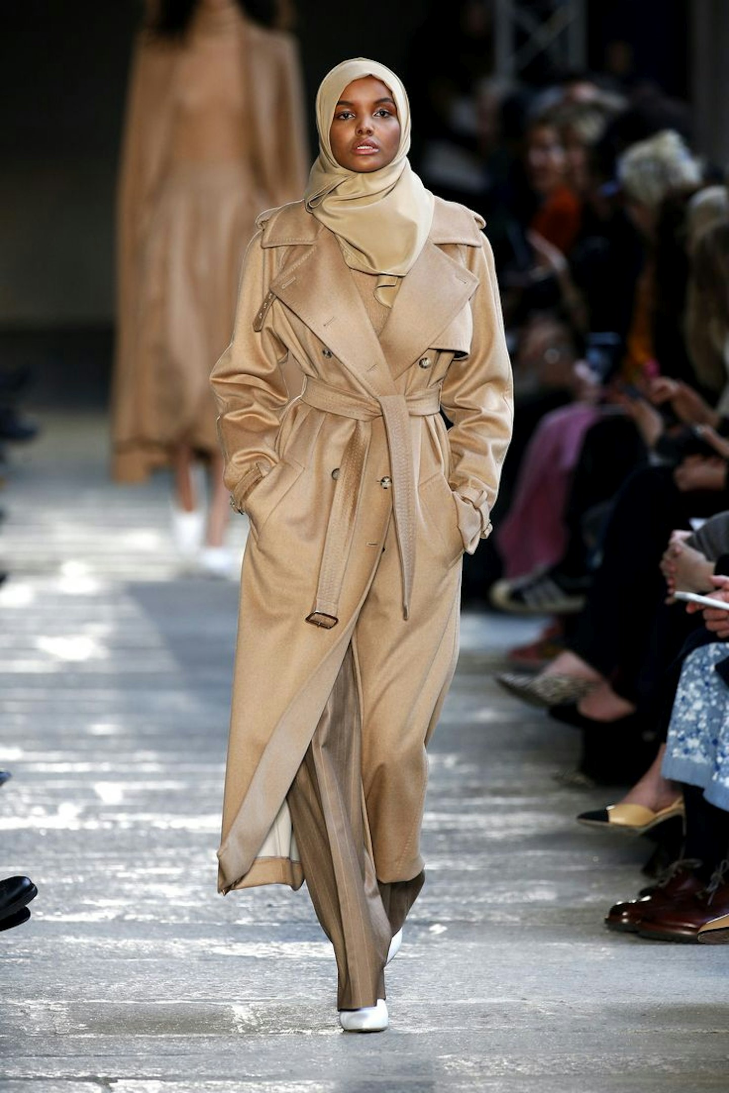 Halima modelling for Burberry