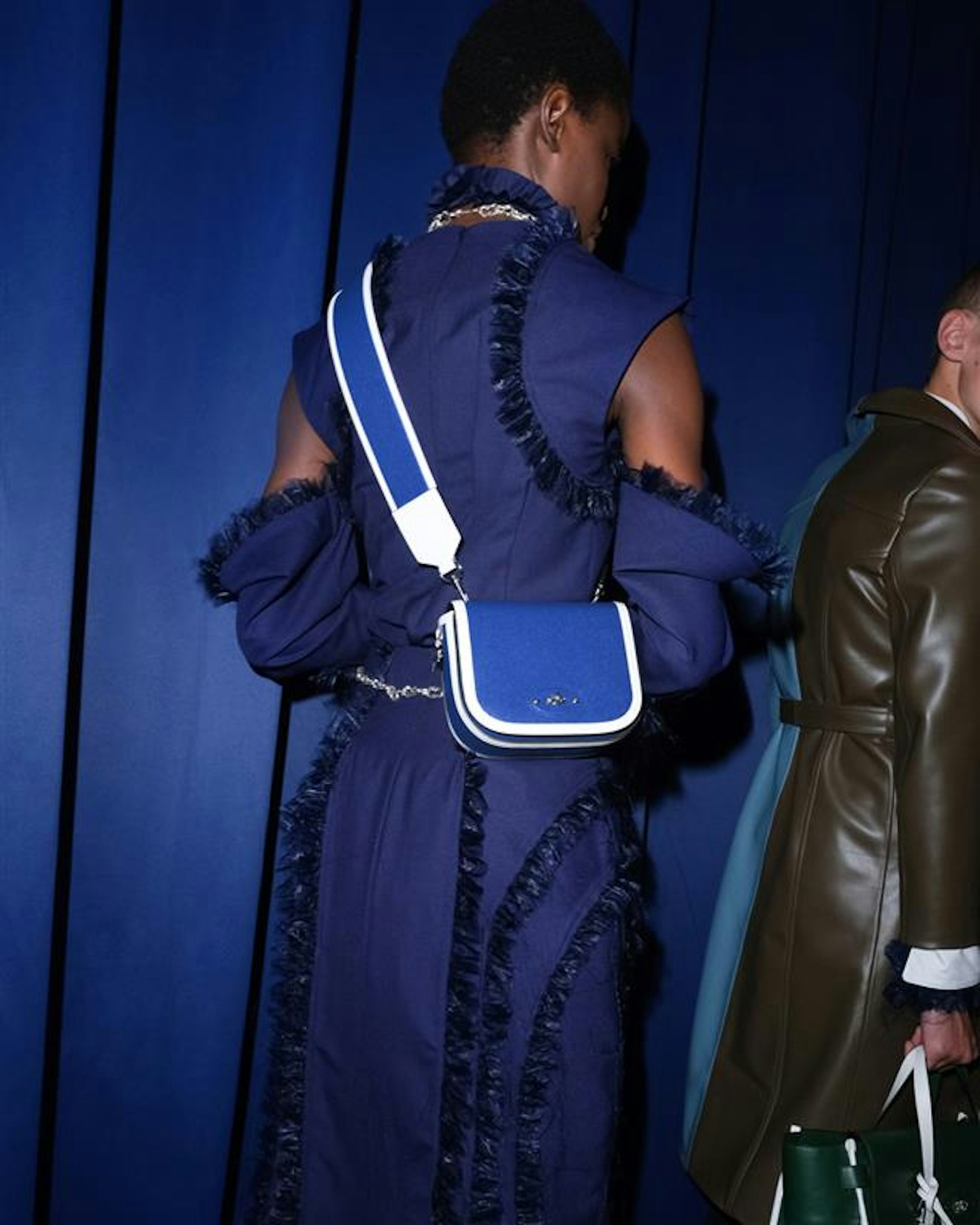 A model carrying the Mulberry x Richard Malone Darley