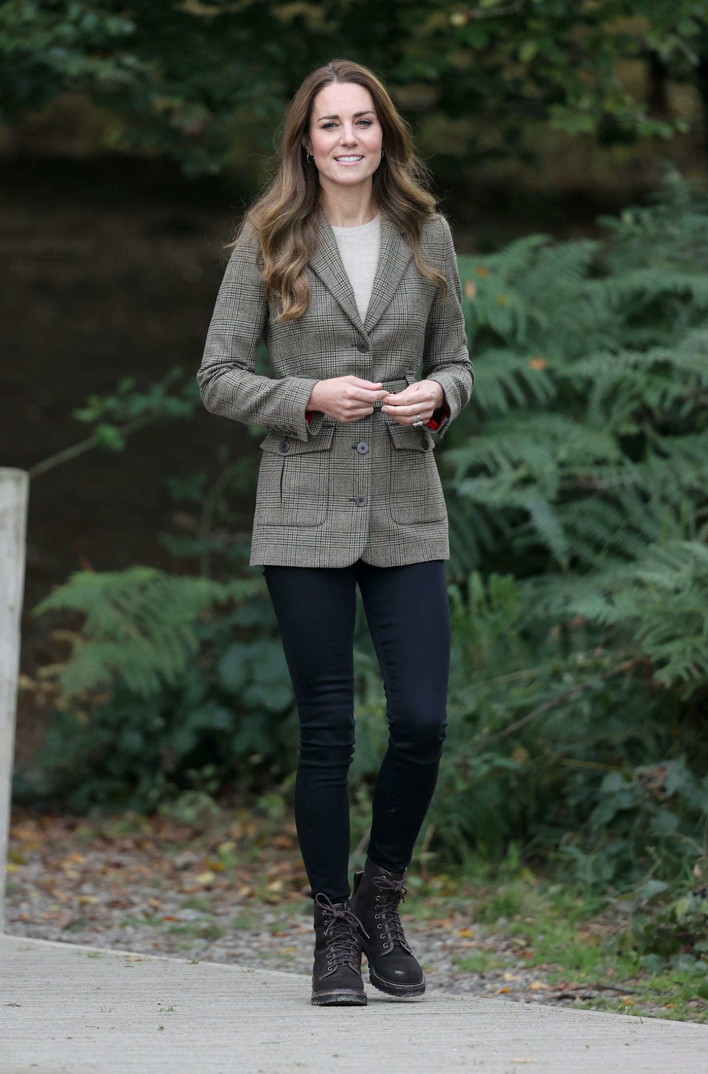 Kate Middleton wearing a tweed blazer 