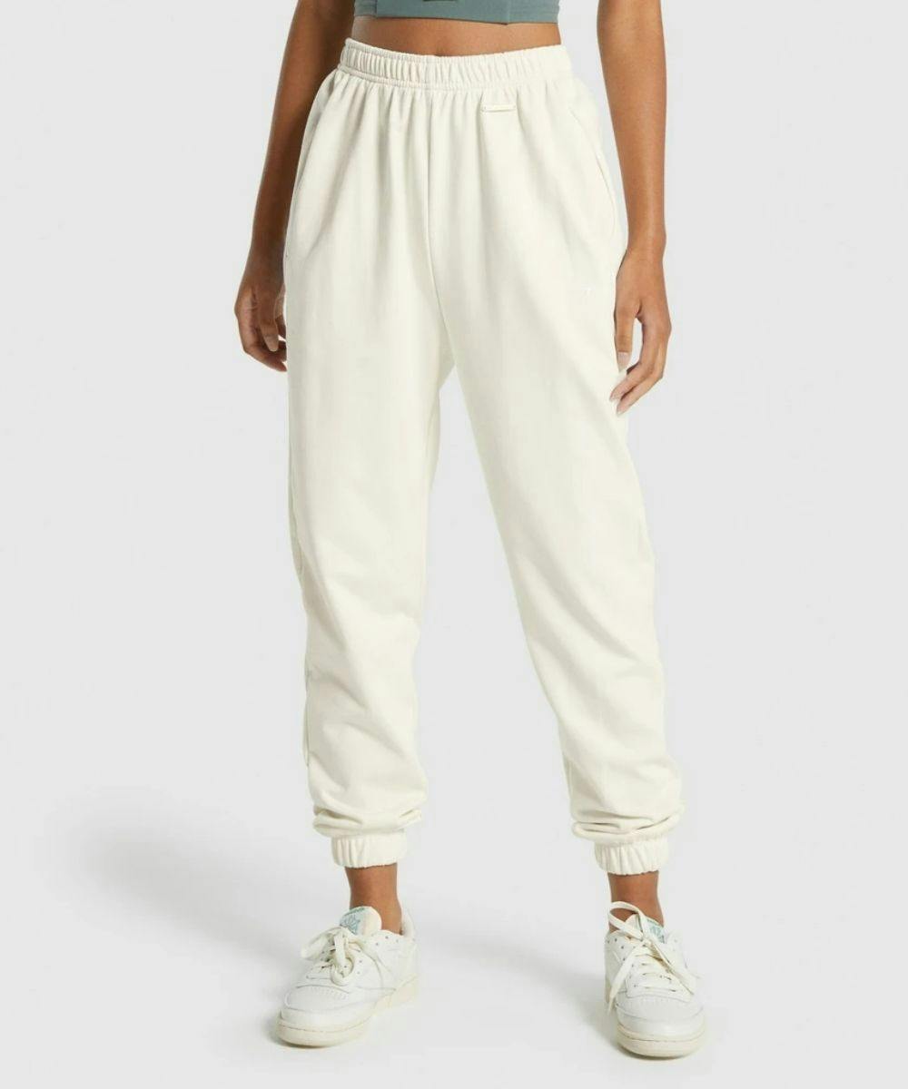 white loose joggers