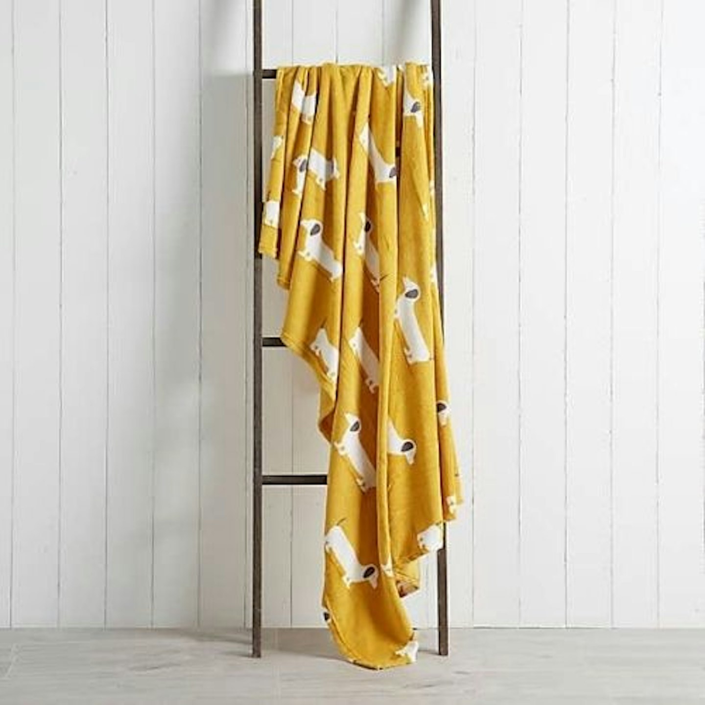 Sausage Dog Yellow Throw