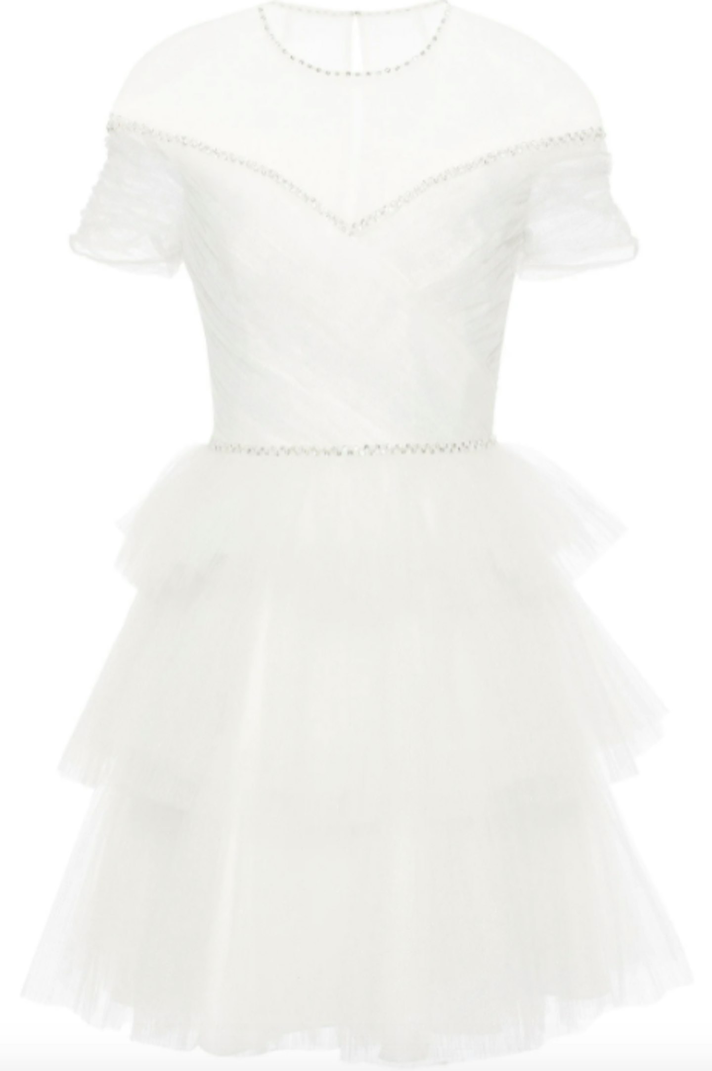 Anise Tiered Glittered Plissu00e9-Tulle Mini Dress, £1,260