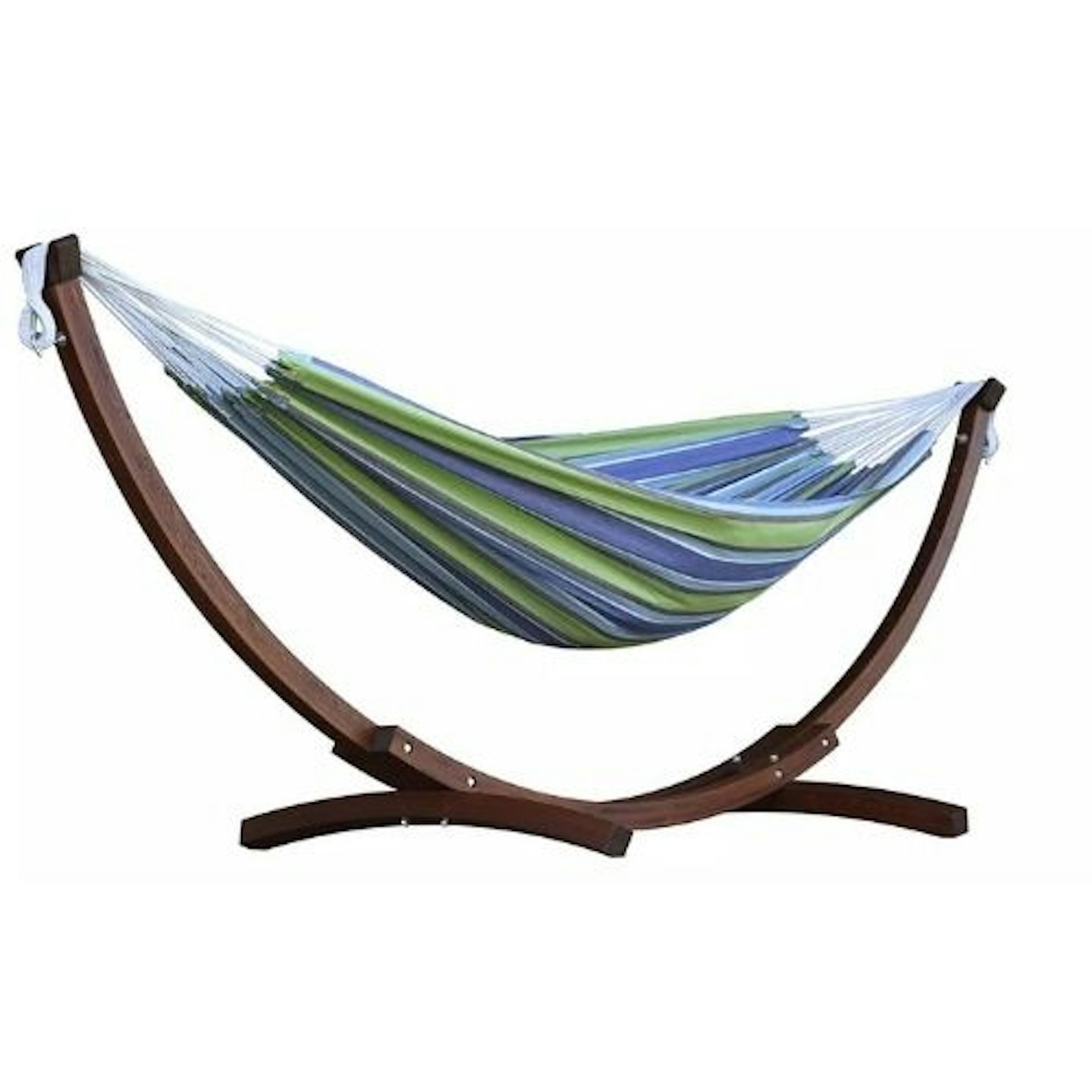 Vivere Double Cotton Hammock With Wooden Stand