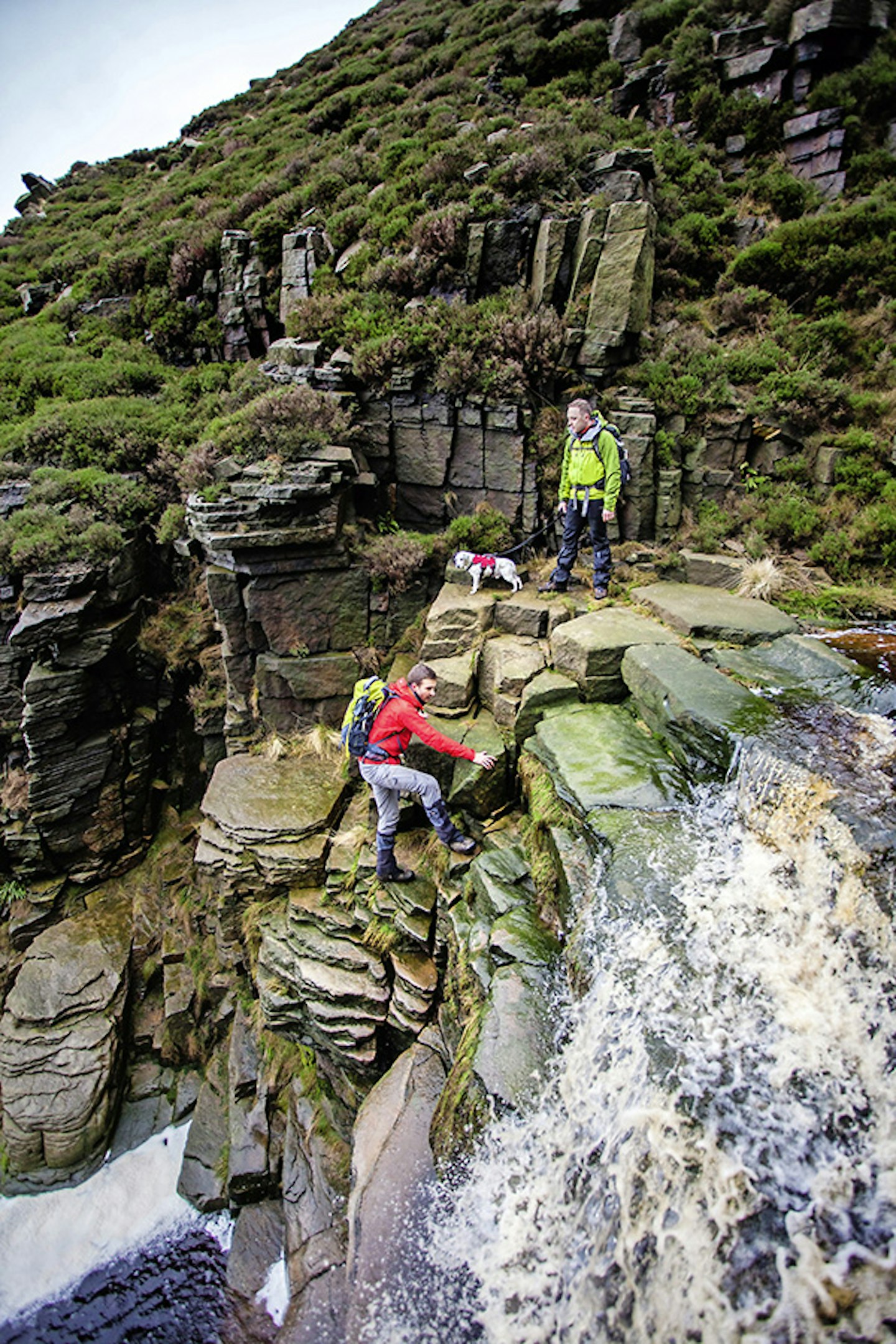 Just one of many watery obstacles on the ascent of the clough.