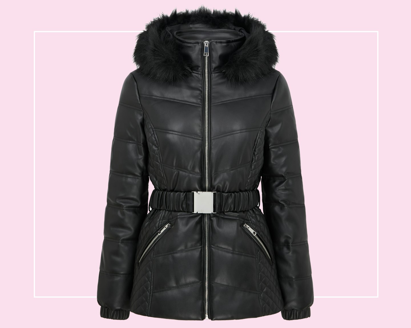 V by Very Faux Leather Padded Coat