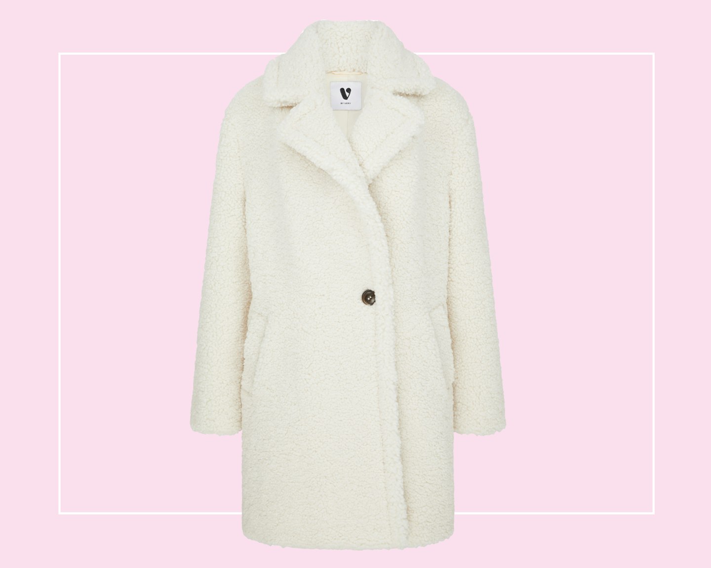 V by Very Relaxed Faux Teddy Fur Coat