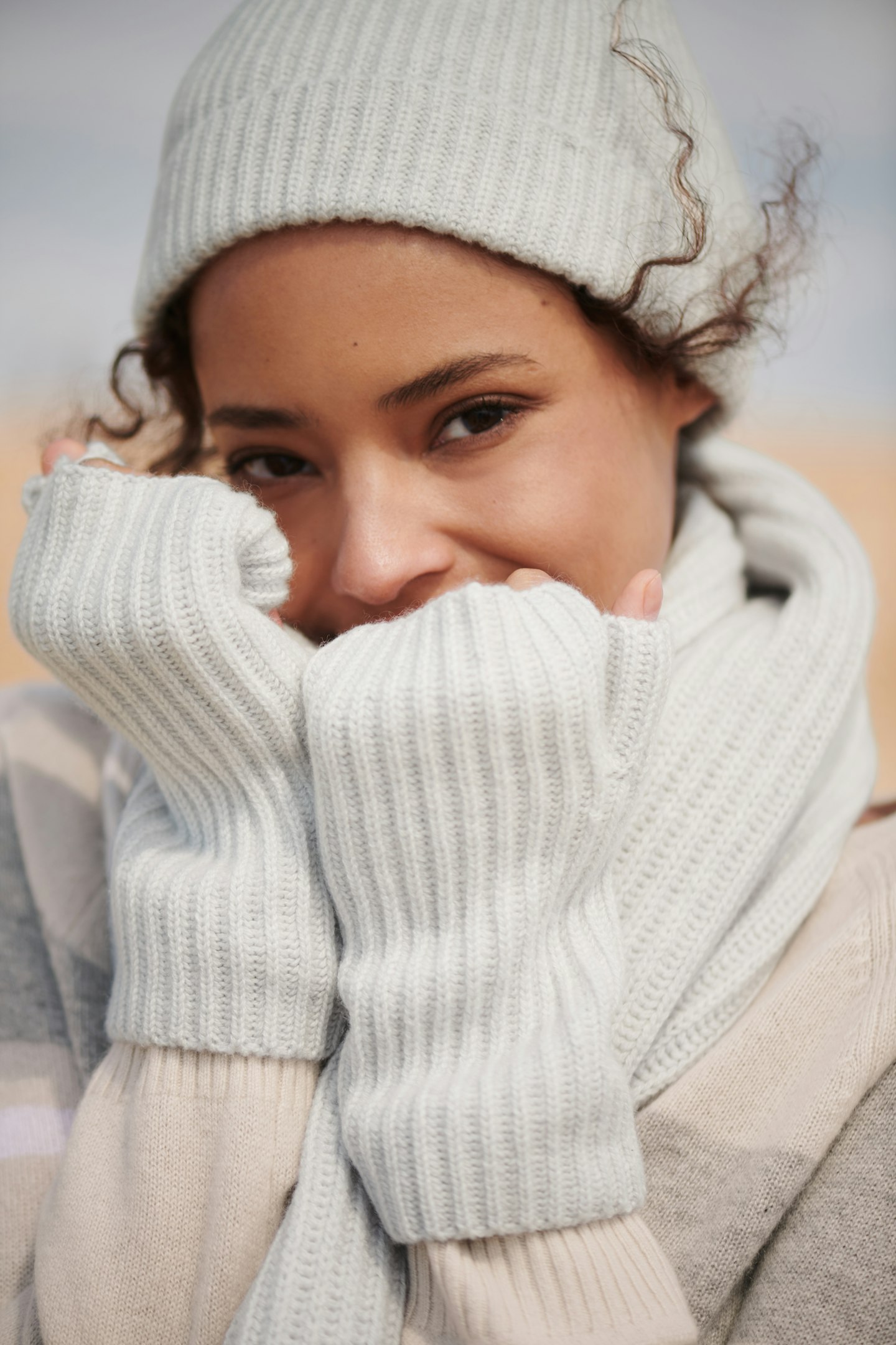 The White Company, Cashmere Ribbed Wrist Warmers, £55