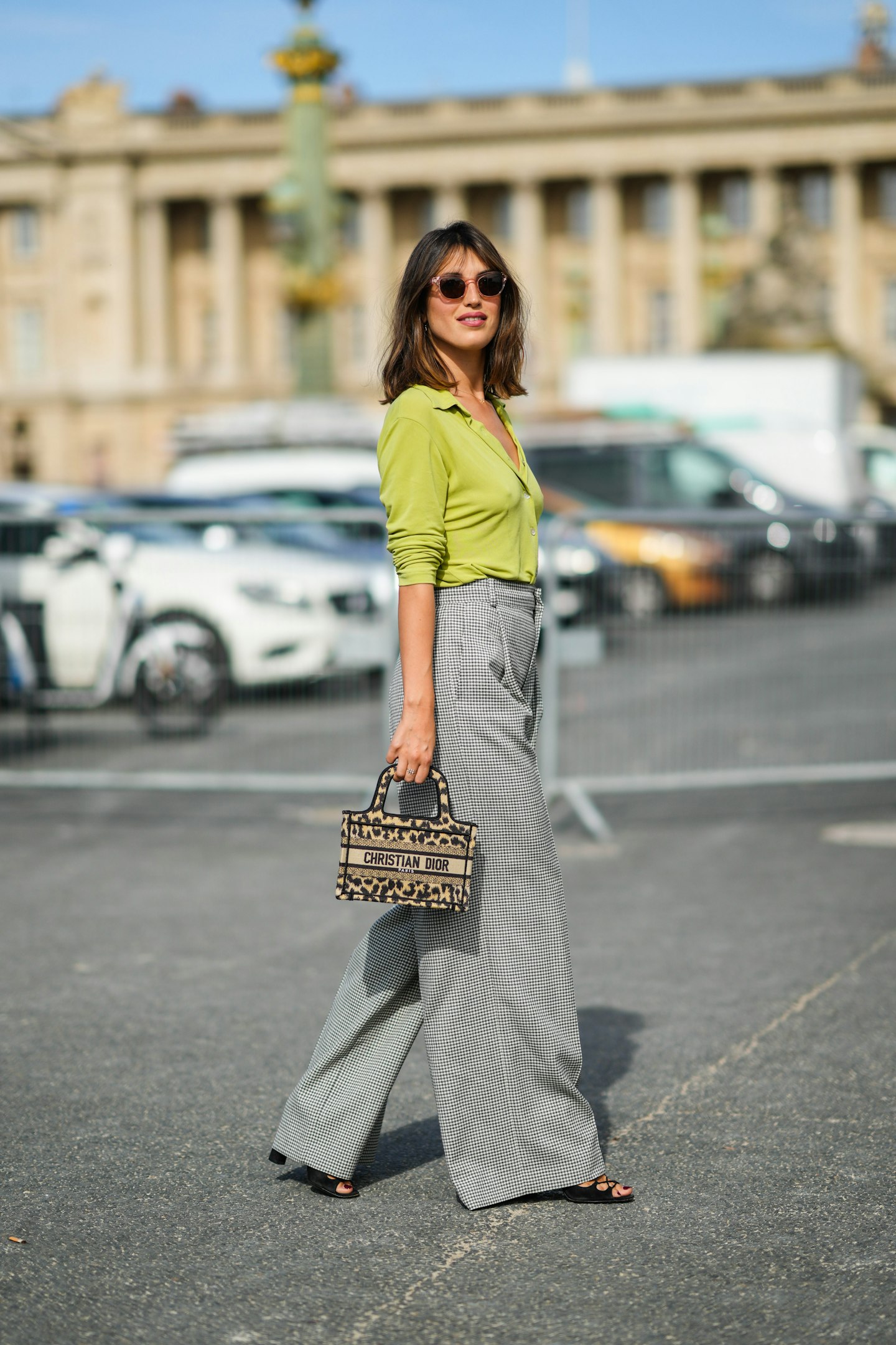 Paris' queen of style, Jeanne Damas, makes a strong case for lime + leopard print
