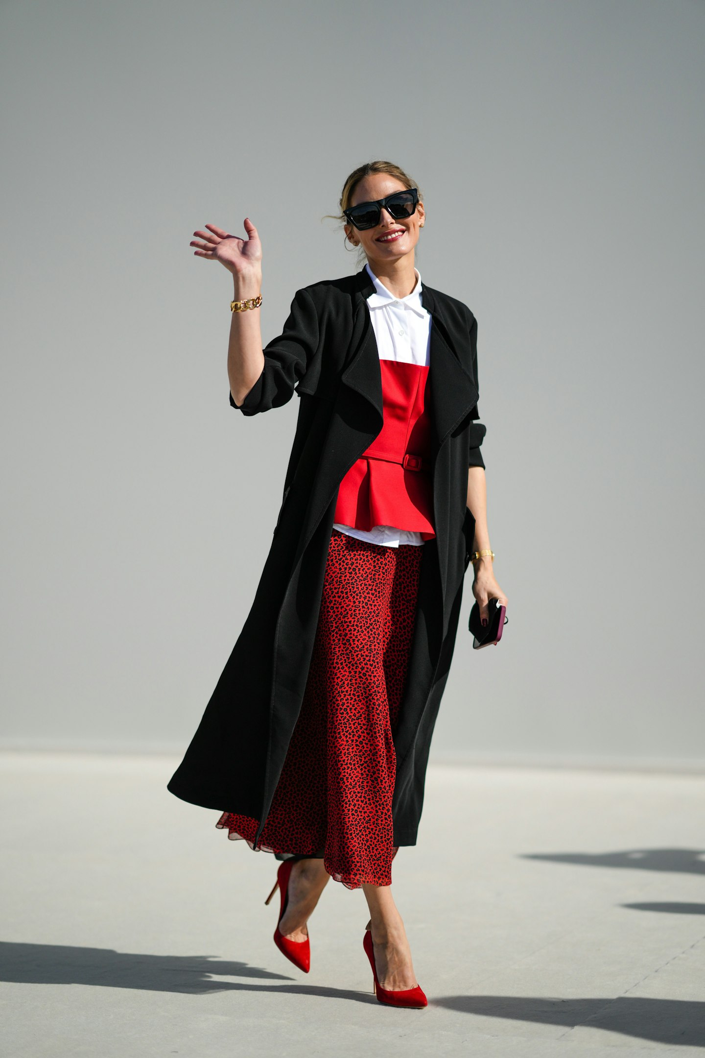 Olivia Palermo can do no wrong in this strapless top and shirt combo