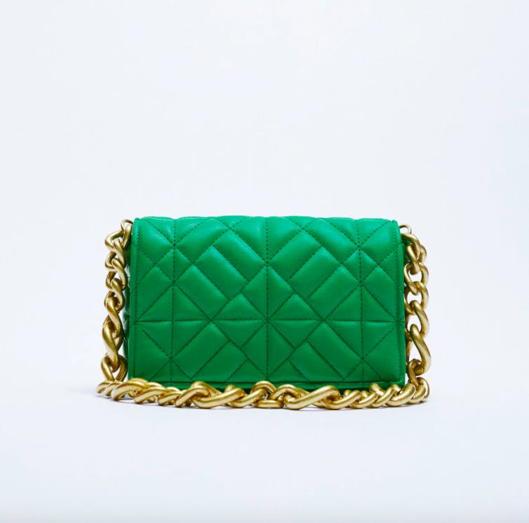 Zara | Bags | Zara Green Quilted Shoulder Bag Chain Strap | Poshmark