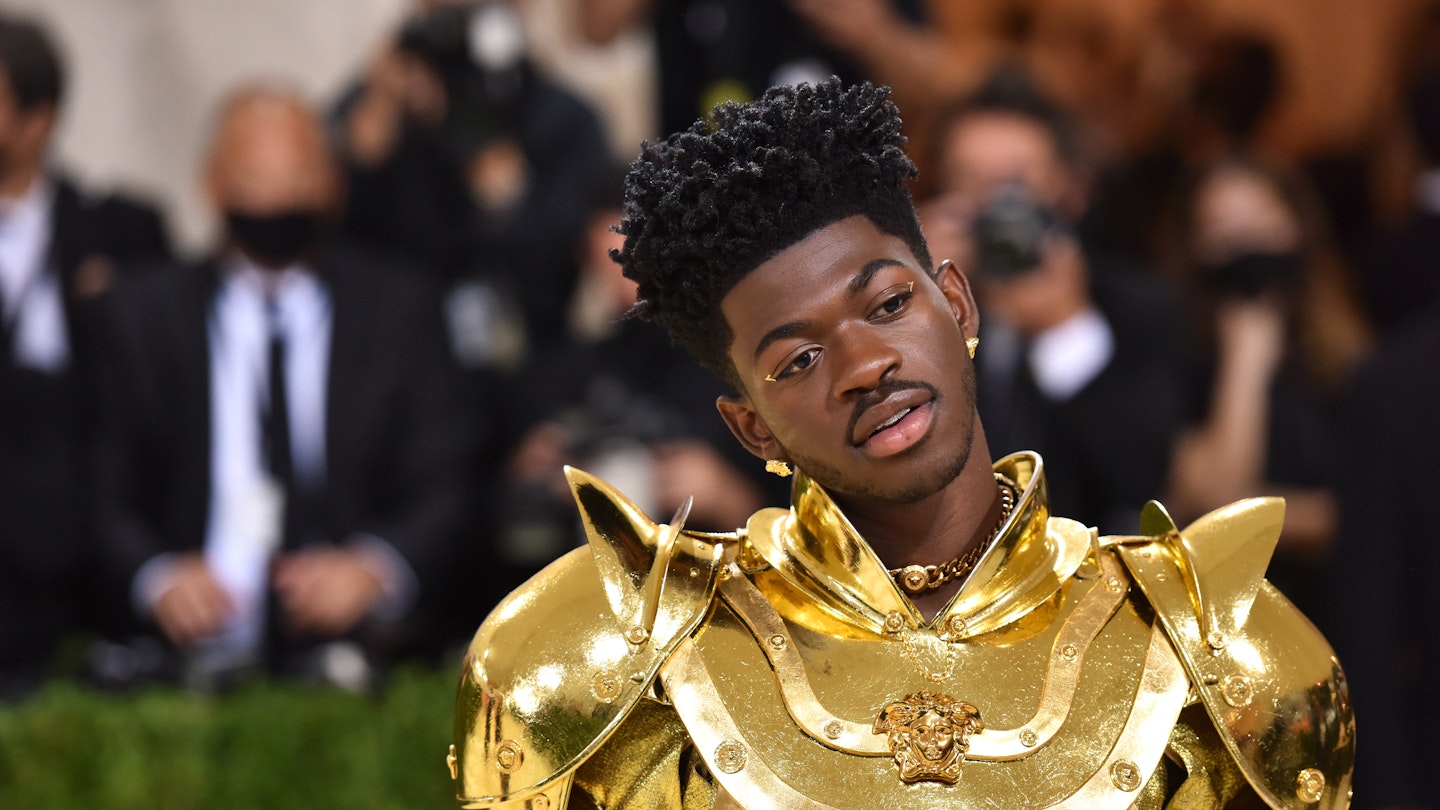 Lil Nas X slaying at the MET Gala in his second of three (yes three)  costume changes 