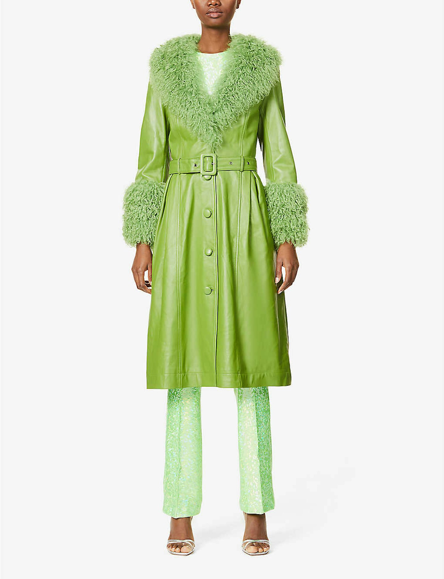 Saks Potts, Shearling-Trimmed Leather Coat, £1,350 at selfridges.com