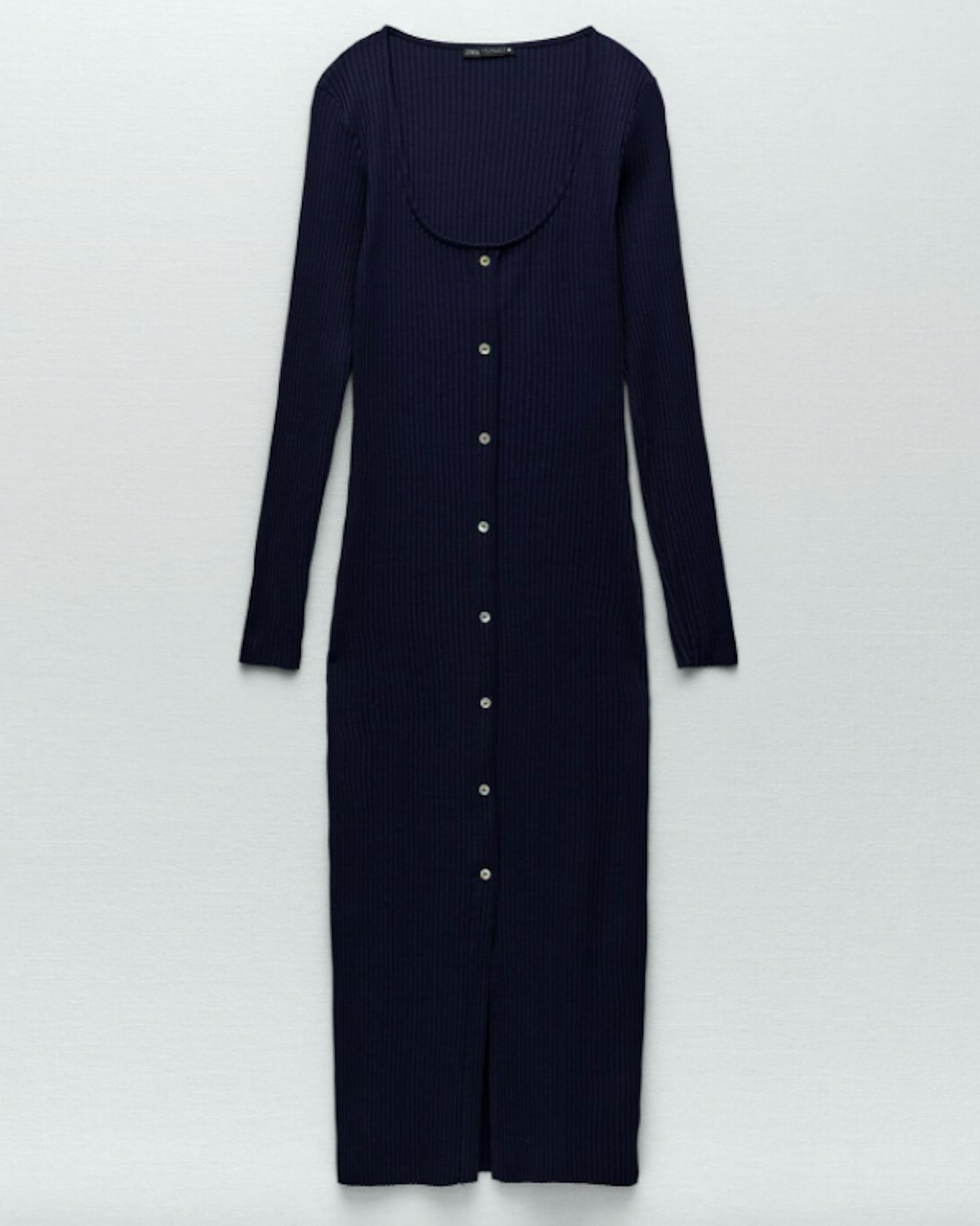 Zara, Ribbed Dress With Buttons, £19.99