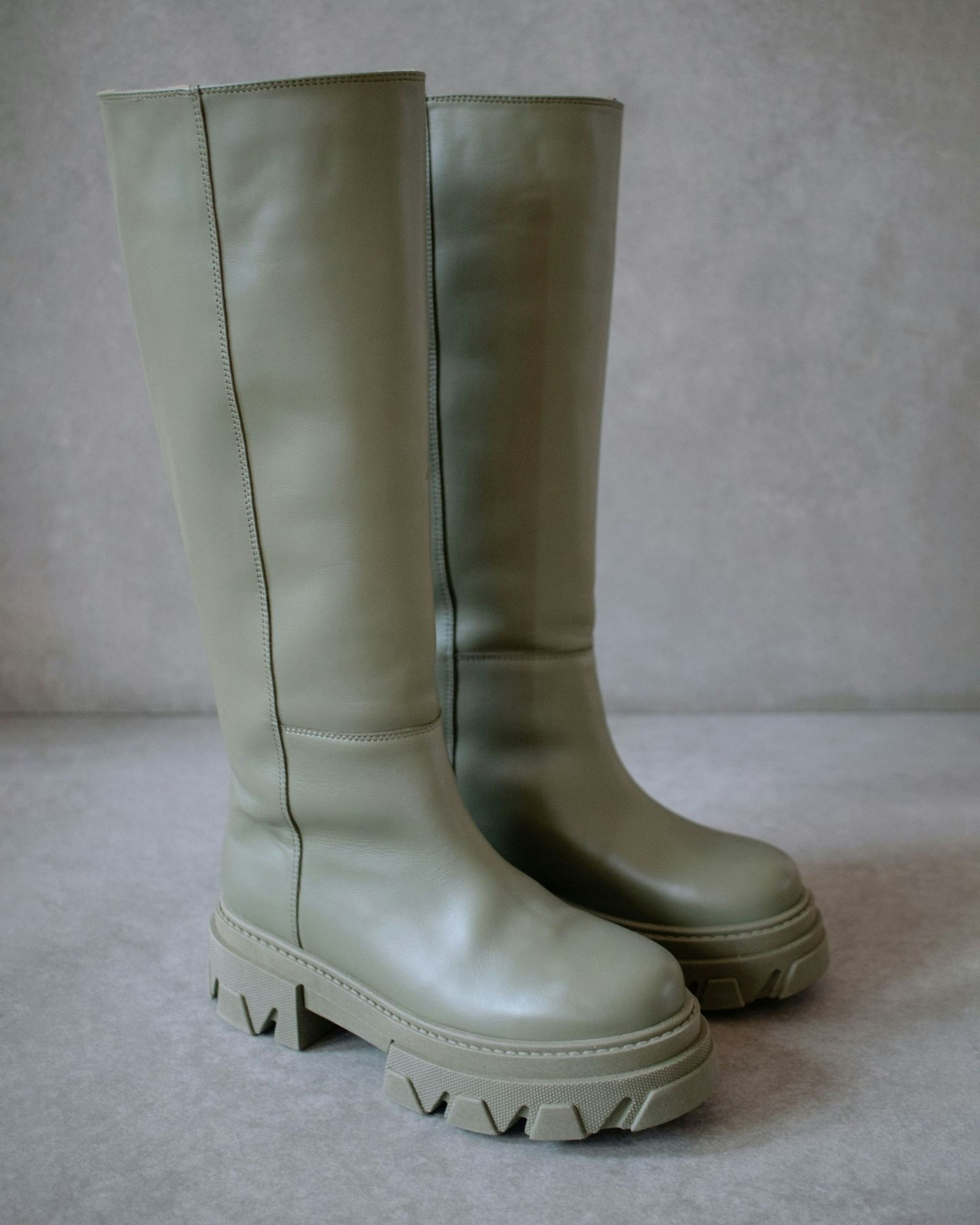 Alohas, Katiuska Khaki Leather High Boot, £163