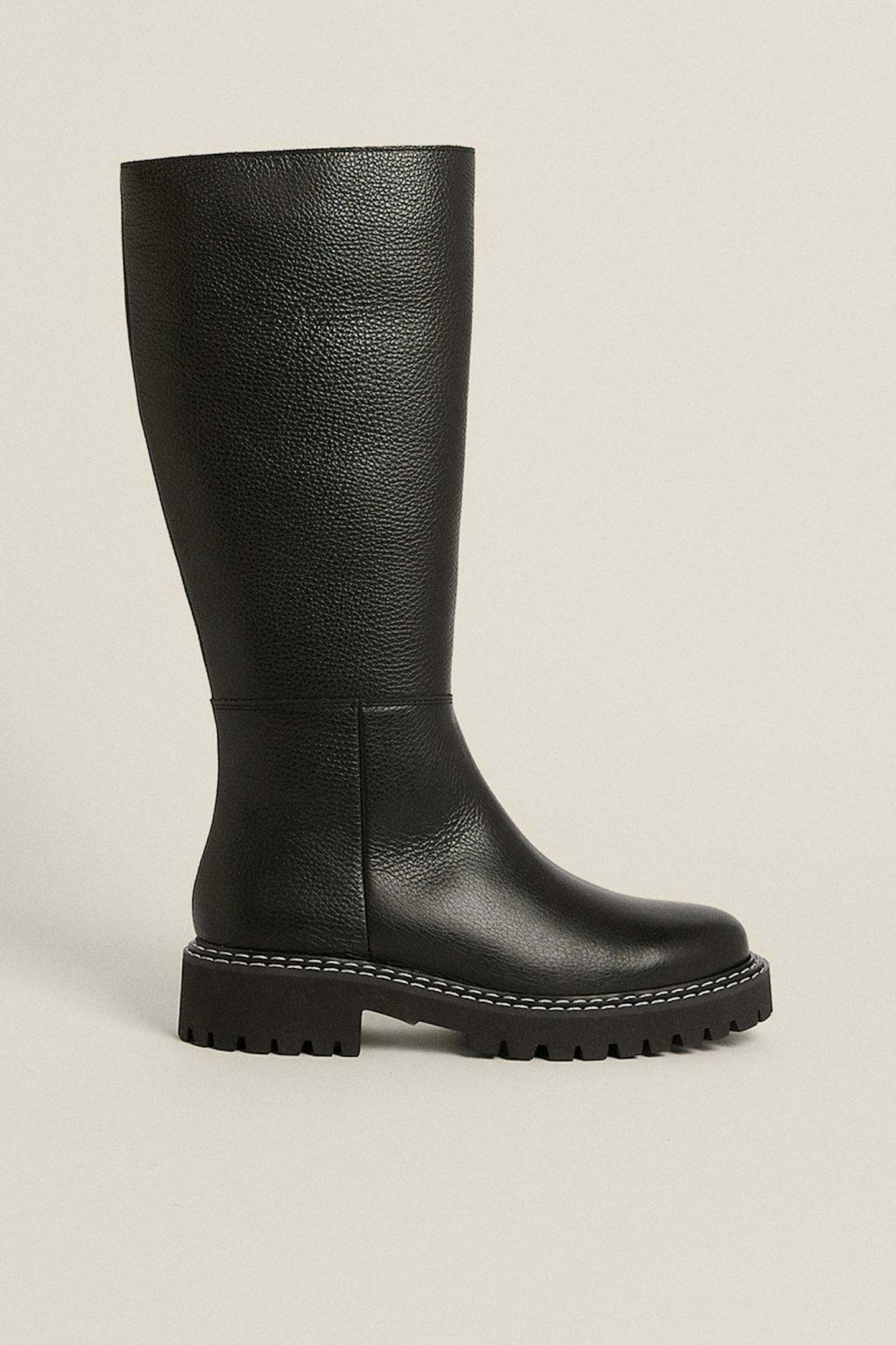 Oasis, Leather Double Stitch High Leg Boot, £149