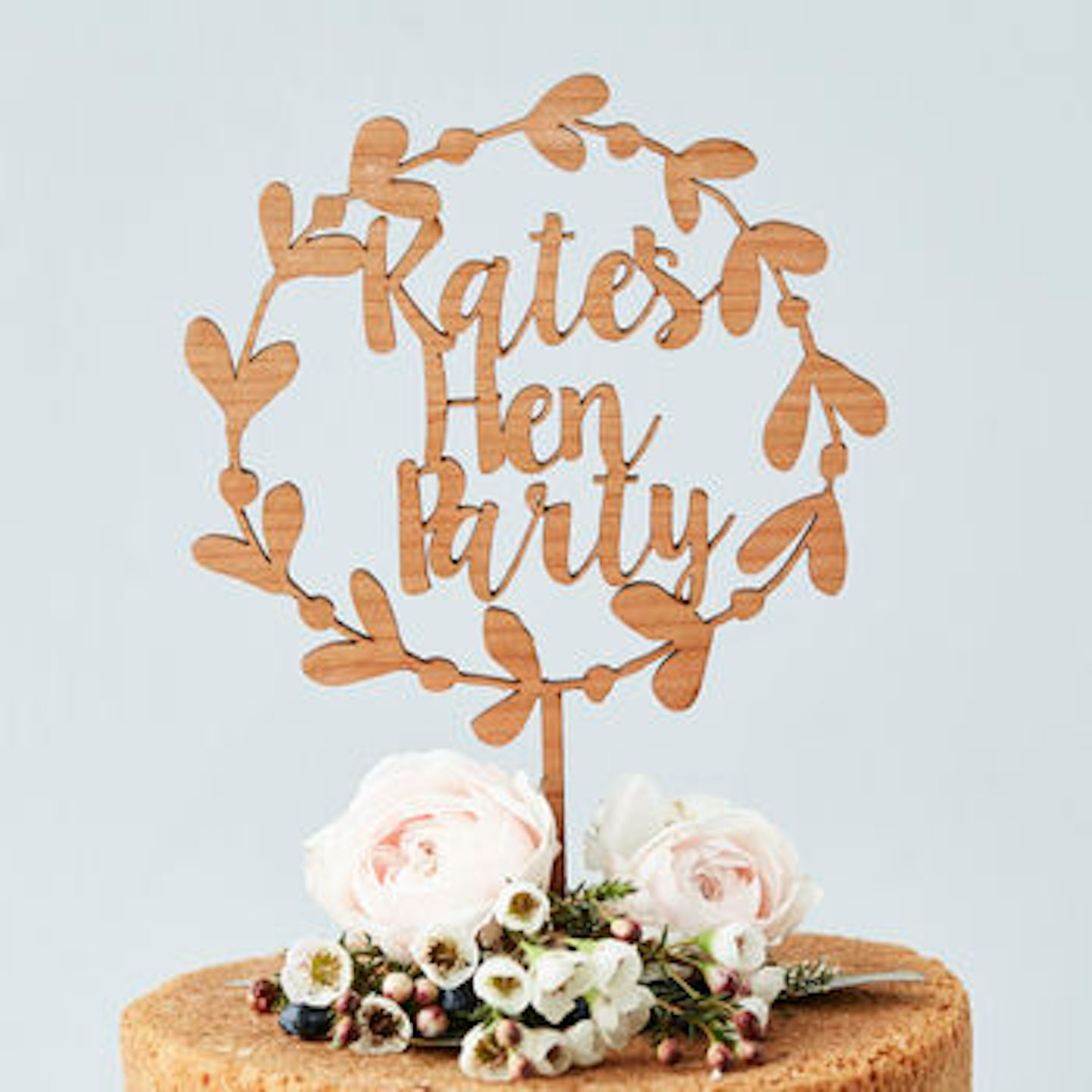 Personalised Wooden Floral Hen Party Cake Topper by SOPHIA VICTORIA JOY
