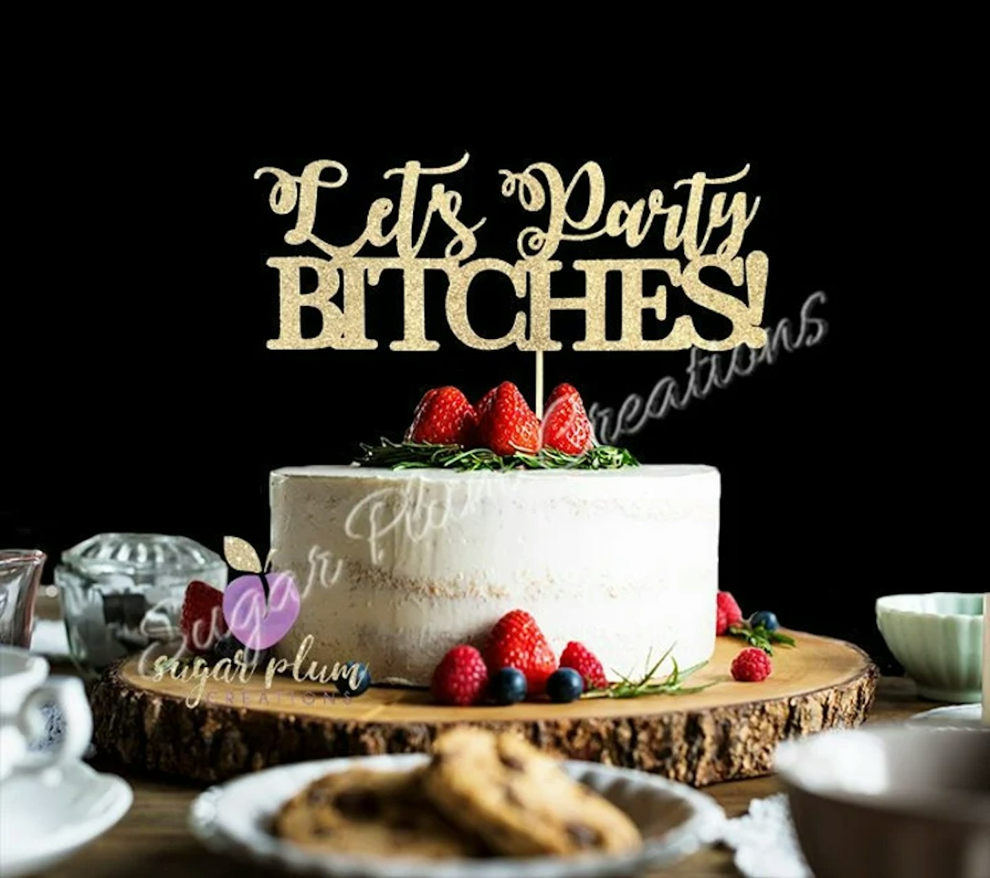 Let's Party Bitches Cake Topper by SugarPlumCreationsCo