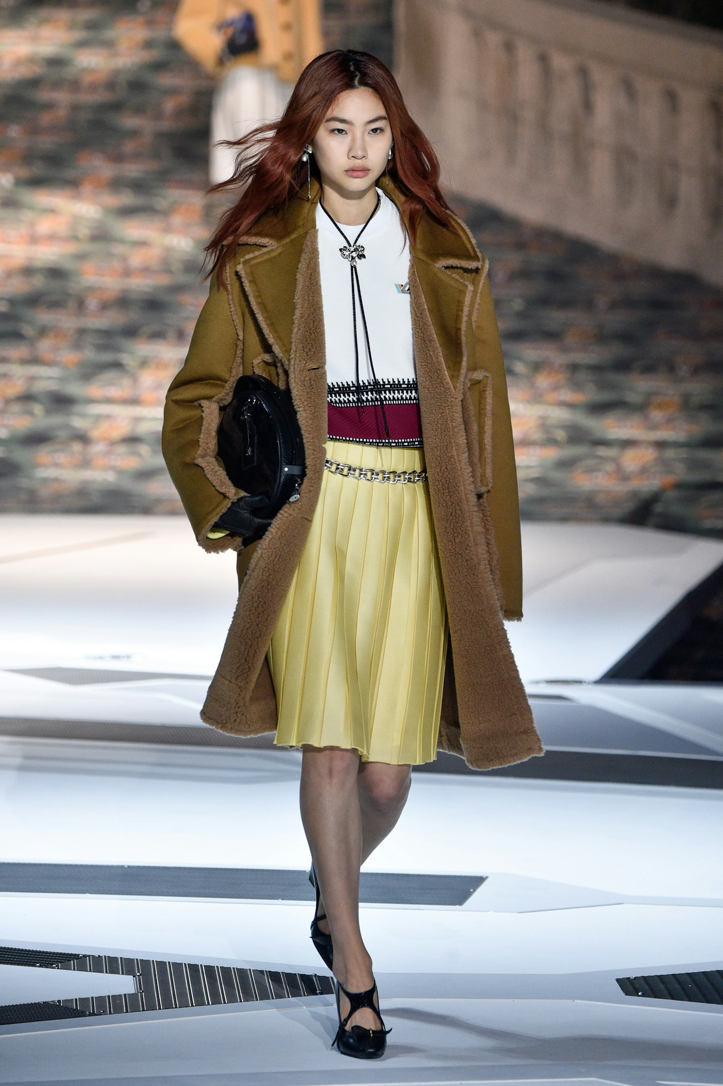 HoYeon Jung on the catwalk at Louis Vuitton