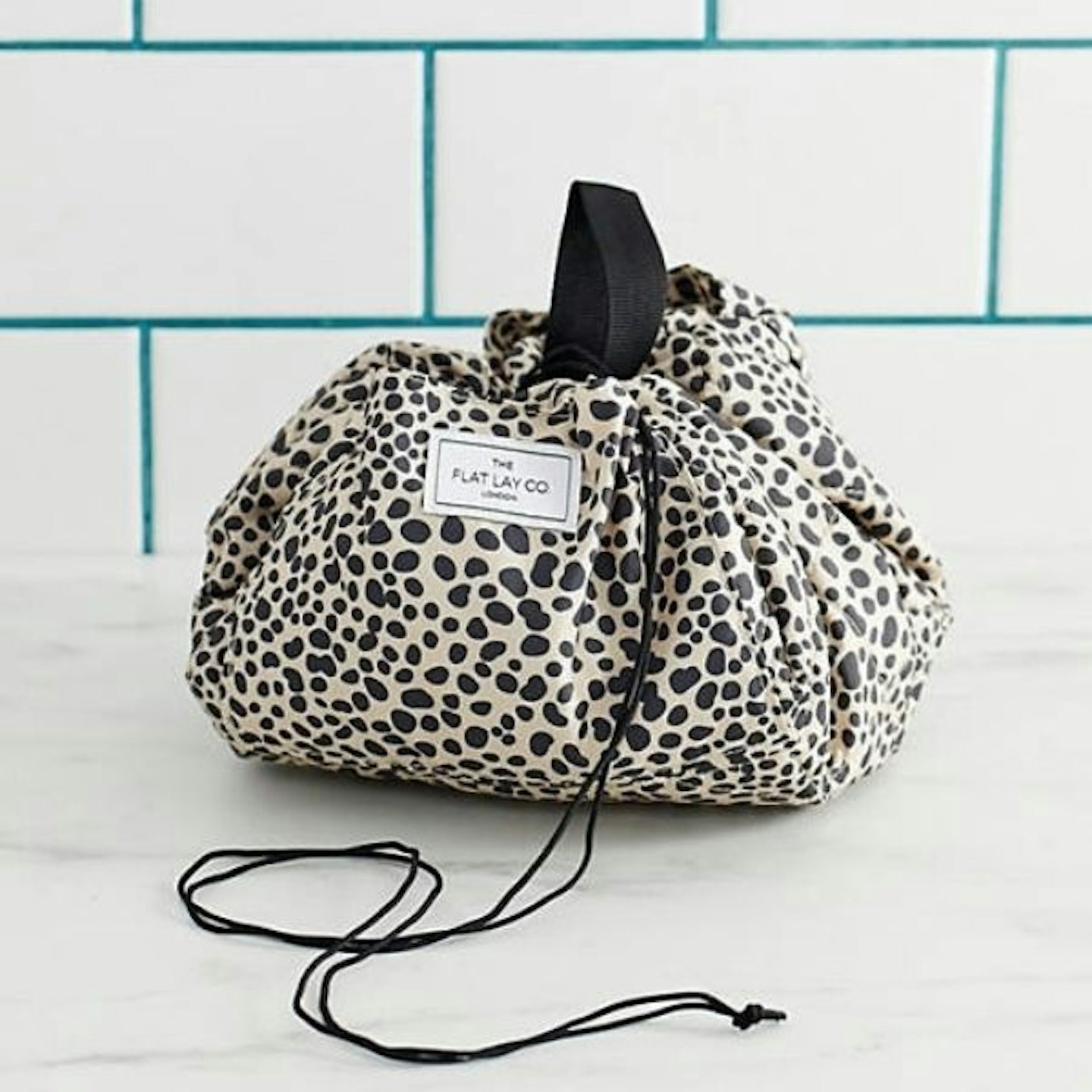 The Flat Lay Co. Drawstring Makeup Bag - Cheetah Spots