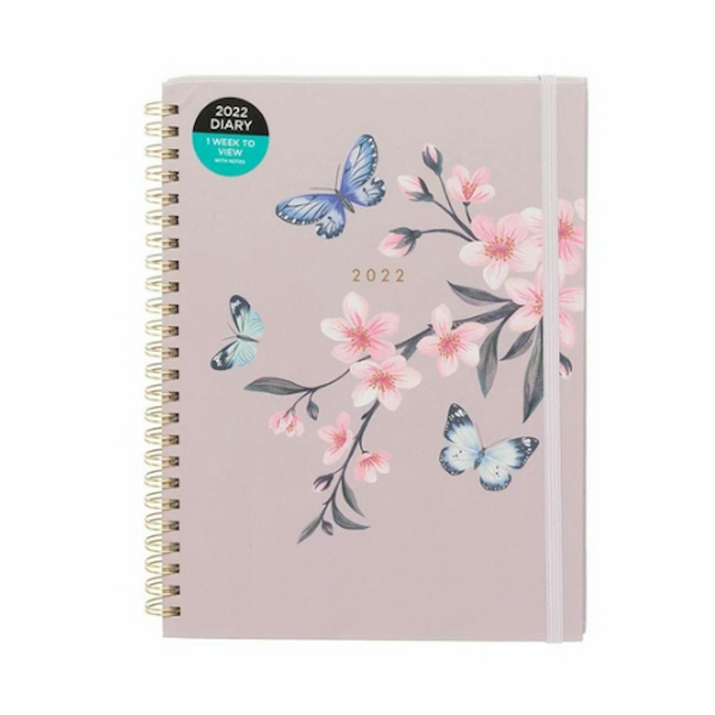 WHSmith A5 Week to View 2022 Momoka Butterfly Diary with Notes