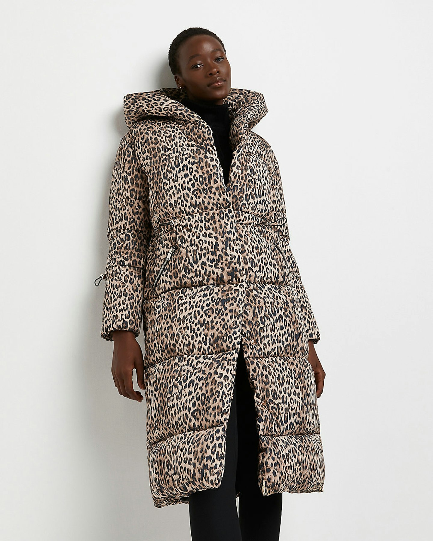 River Island,Brown Leopard Print Puffer Coat, £95