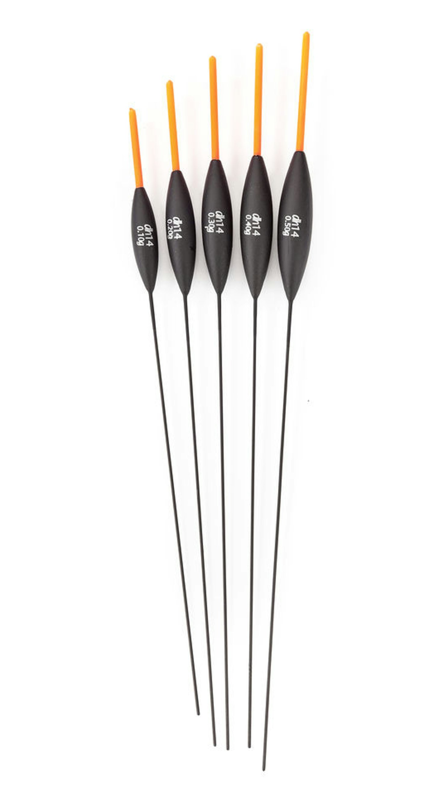 For pole fishing in slow-moving, shallow swims 4ft-6ft deep, I use strung-out shotting with DH14 and DH15 floats from 0.10g to 0.6g