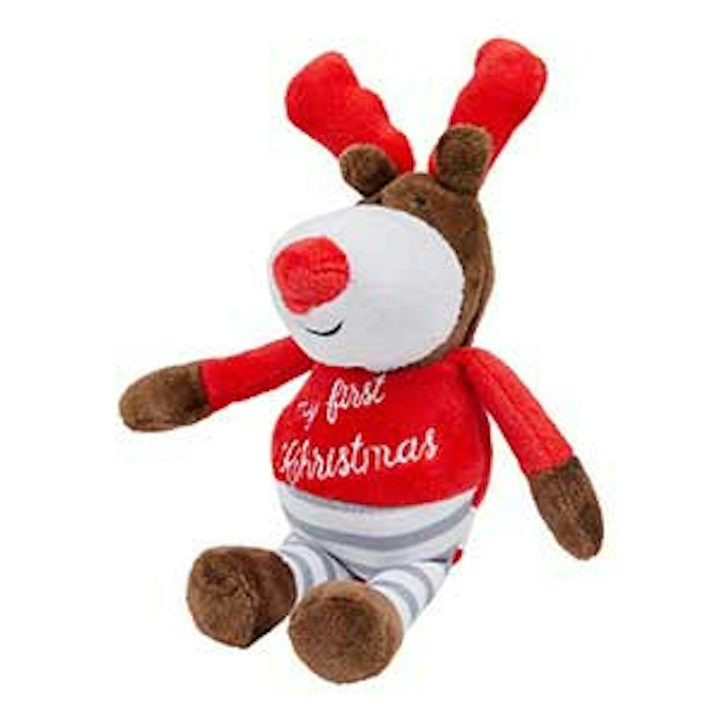 Pets at Home Christmas Puppy's First Christmas Squeaky Reindeer Dog Toy Mini