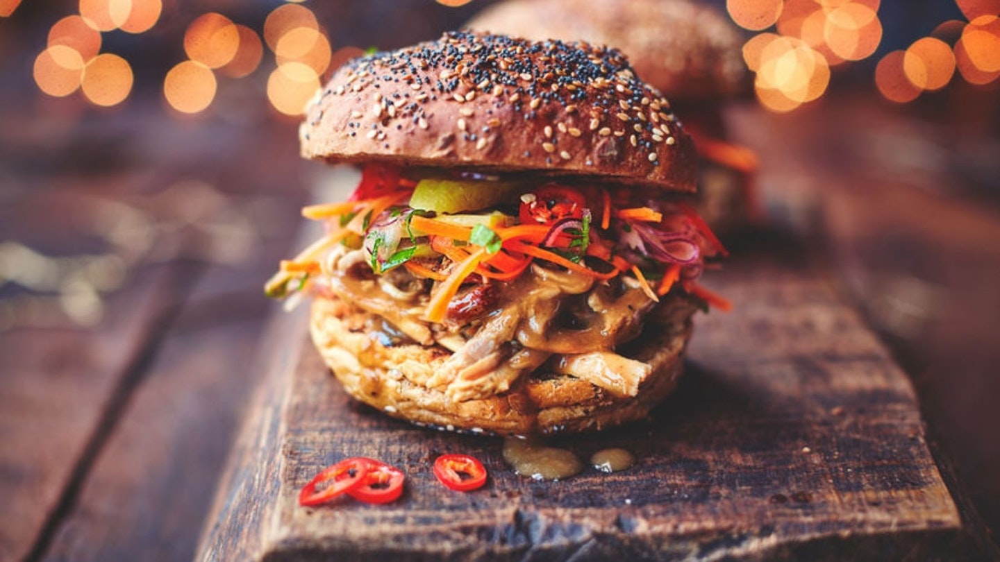 Christmas turkey leftovers burger