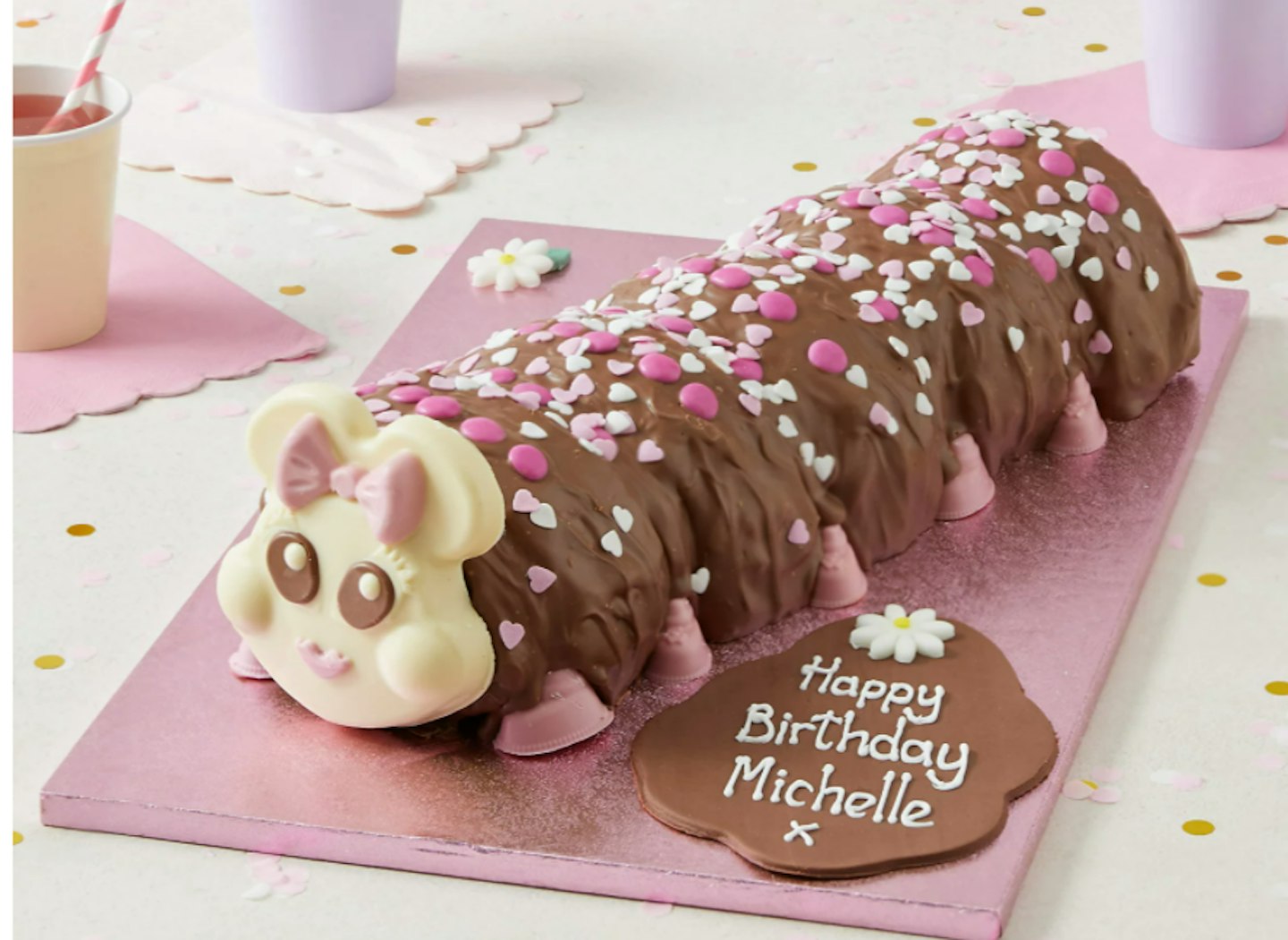 Personalised Connie the Giant Caterpillar Cake (Serves 40)