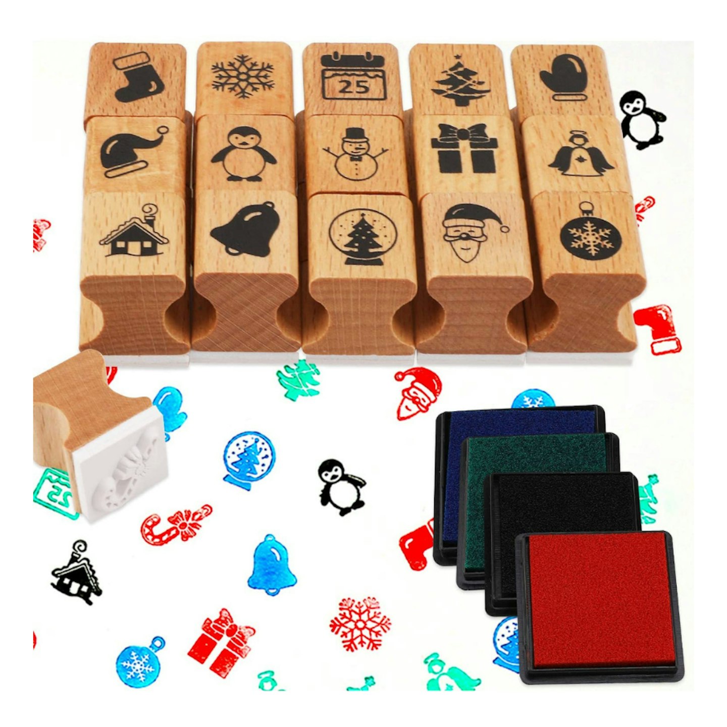 HOWAF Wooden Christmas Stamps