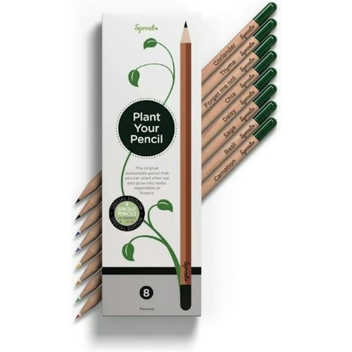 Sprout Colour and Graphite Plantable Pencils with Seeds