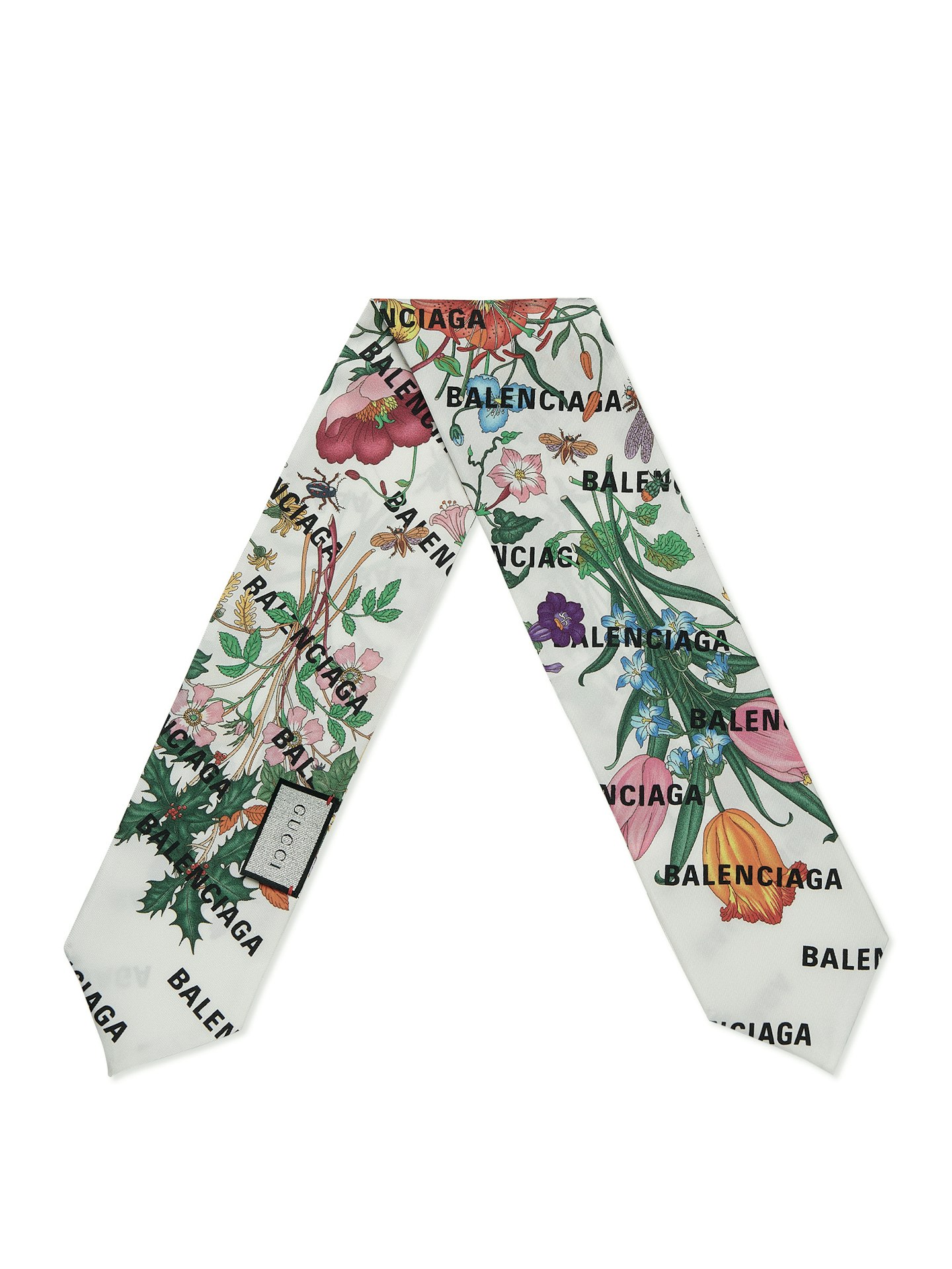 Floral Print Silk Neck Bow, £170