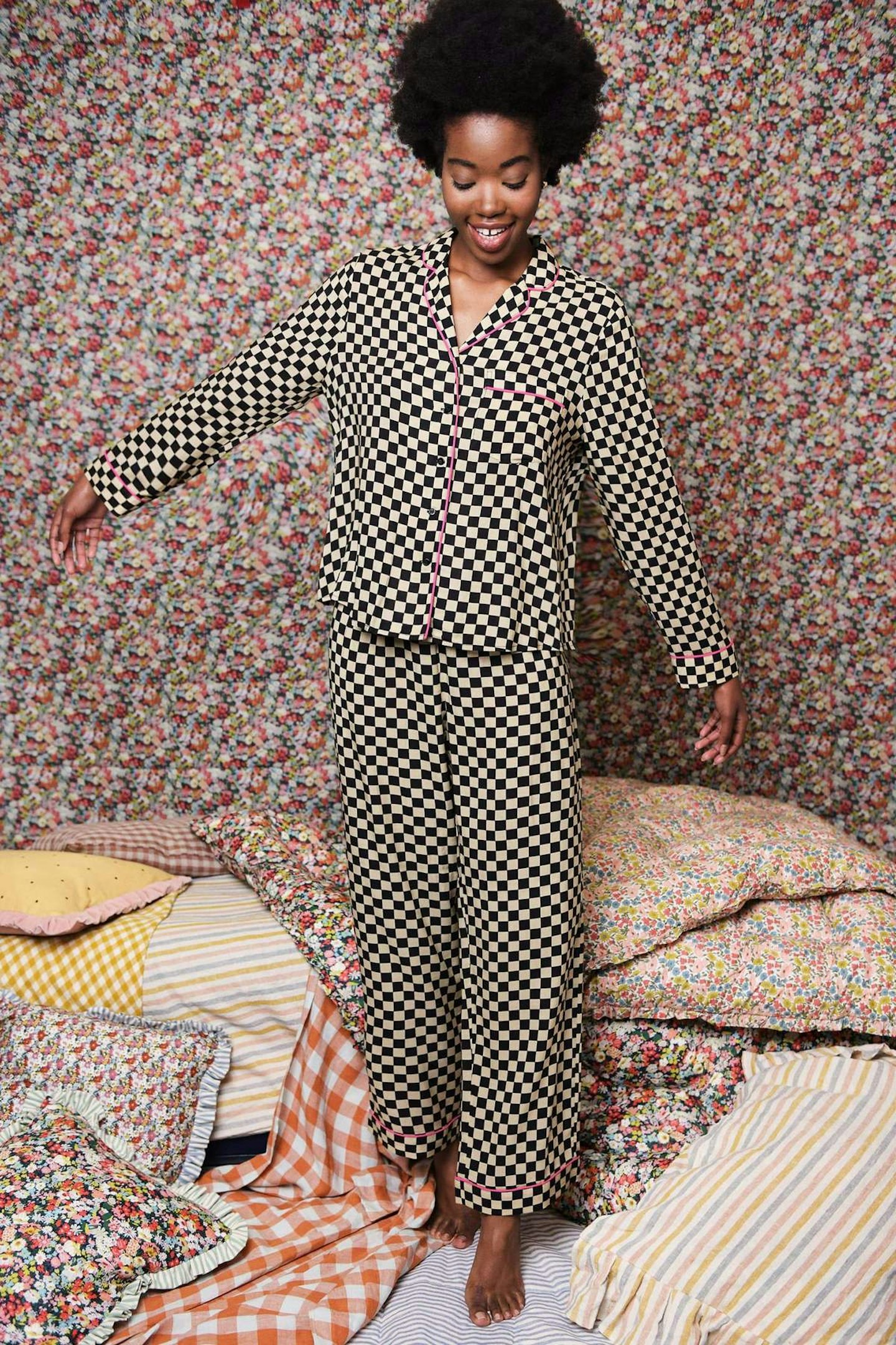 Rixo, Checkerboard Pyjama Set, £175