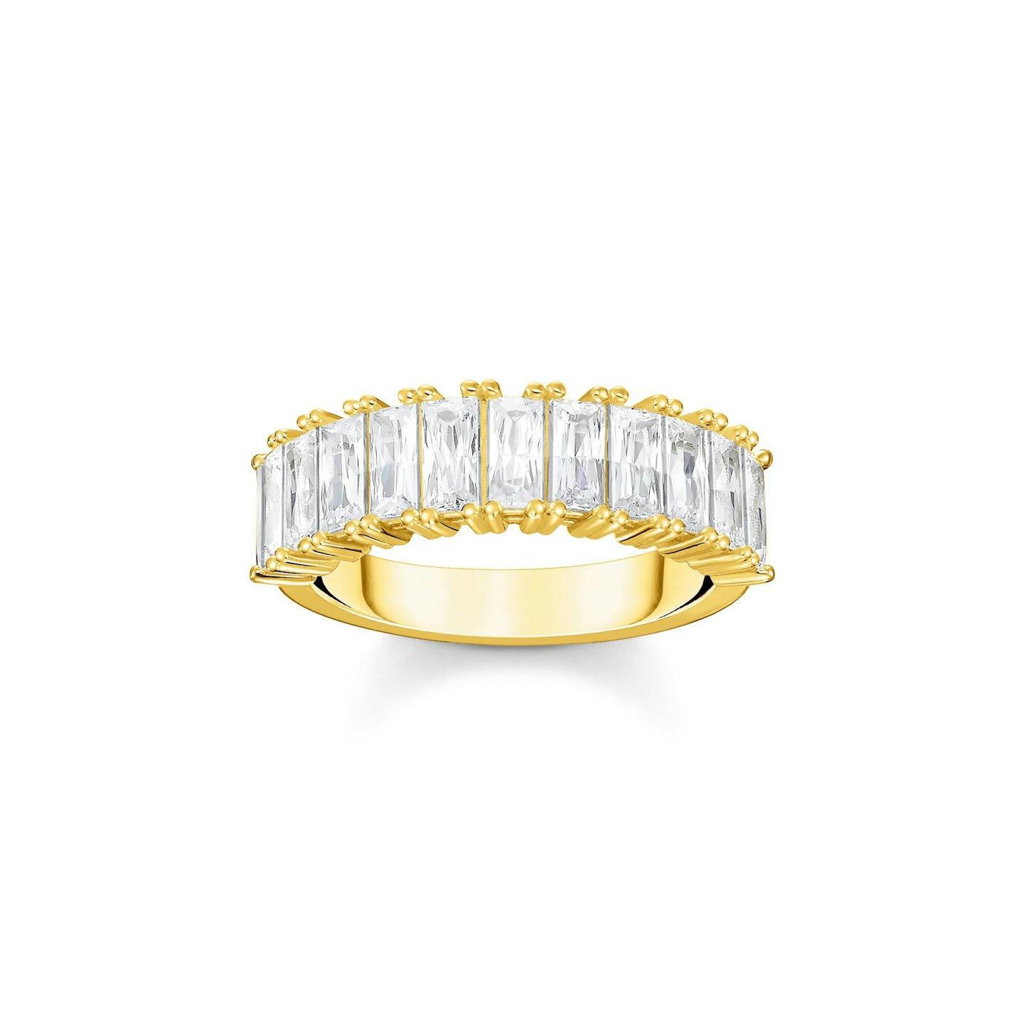 Pavu00e9 Gold Ring with White Stones, £179