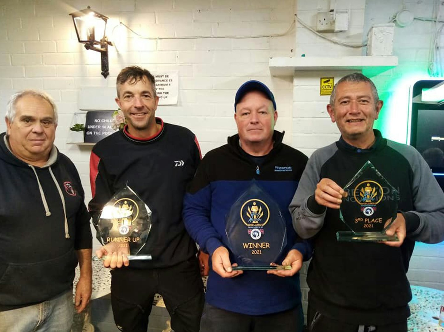 Pictured from left to right are ABC Baits boss Denzil Thorpe, Hadrian Whittle, Mark Beard and Tony Moreton