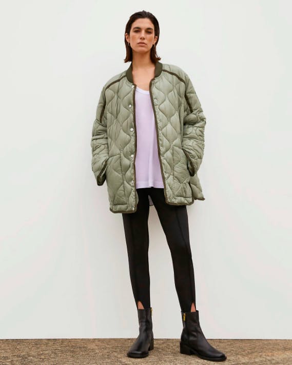 quilted coat green