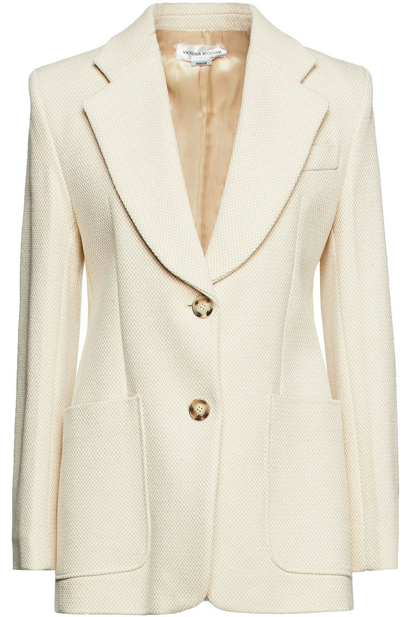 Victoria Beckham at The Outnet, Herringbone cotton-blend blazer, £725