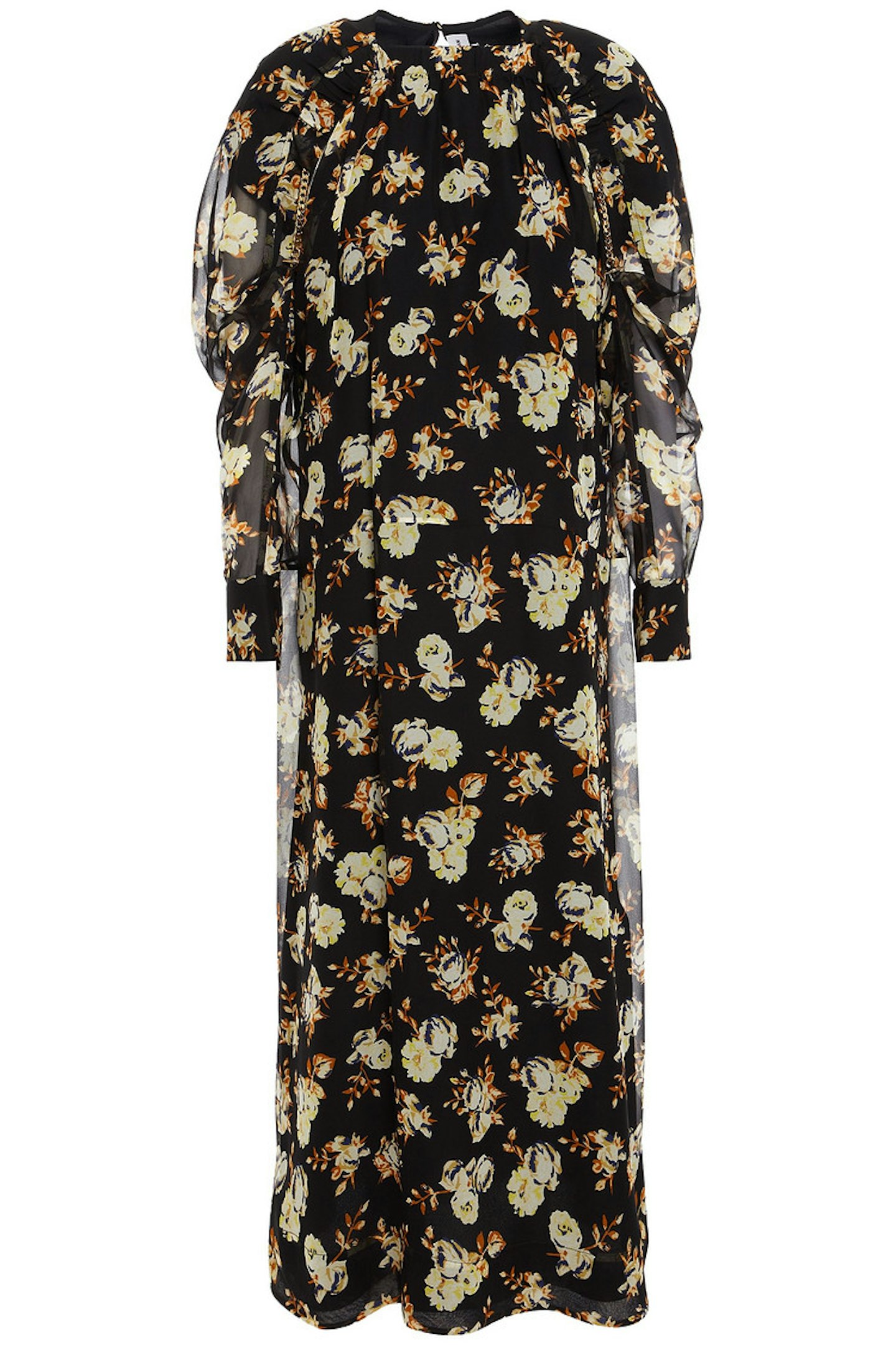 Victoria Beckham at The Outnet, Chain-embellished floral-print silk-georgette midi dress, £652