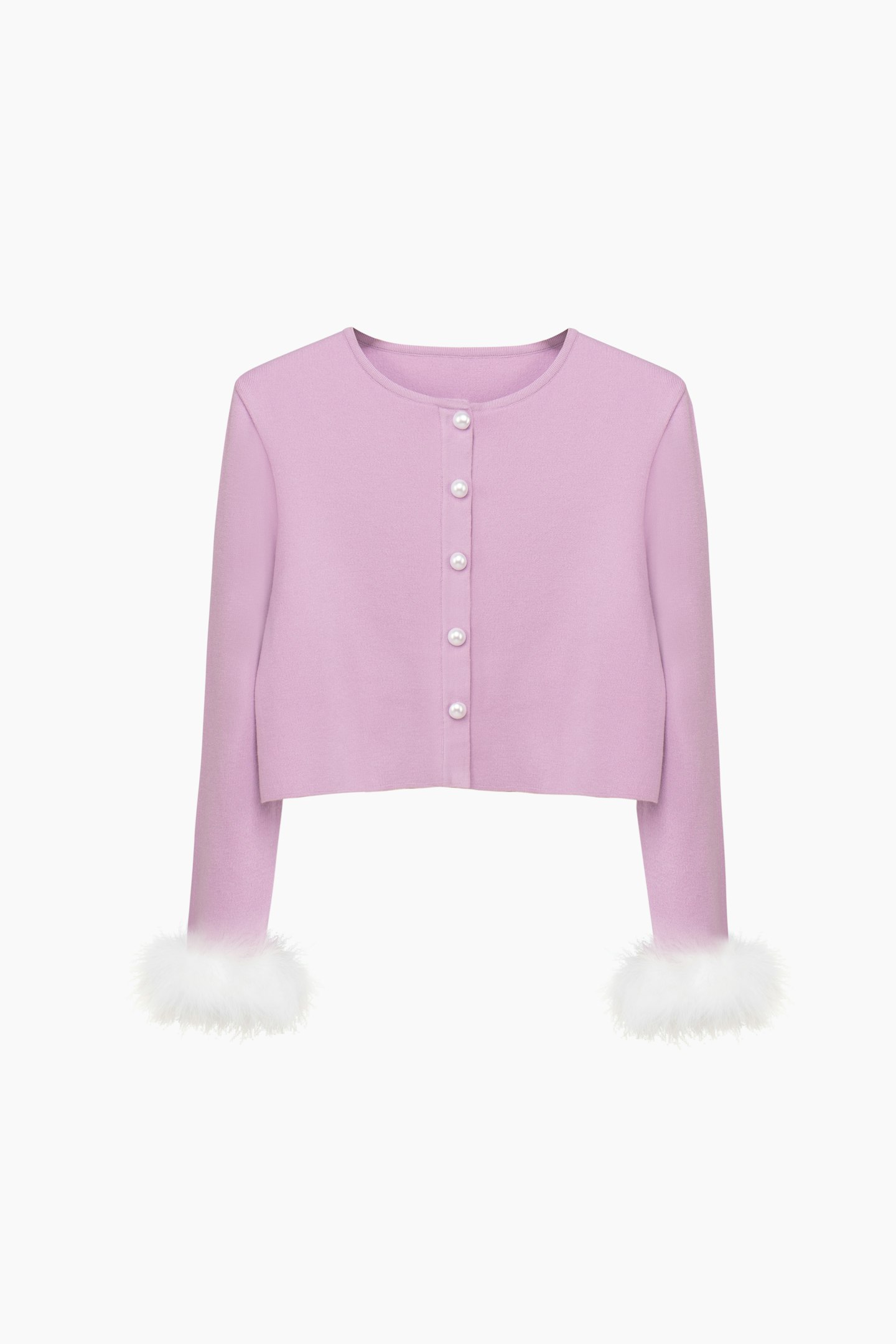 Sleeper, Knitted Cardigan With Detachable Feathers In Lilac, £143