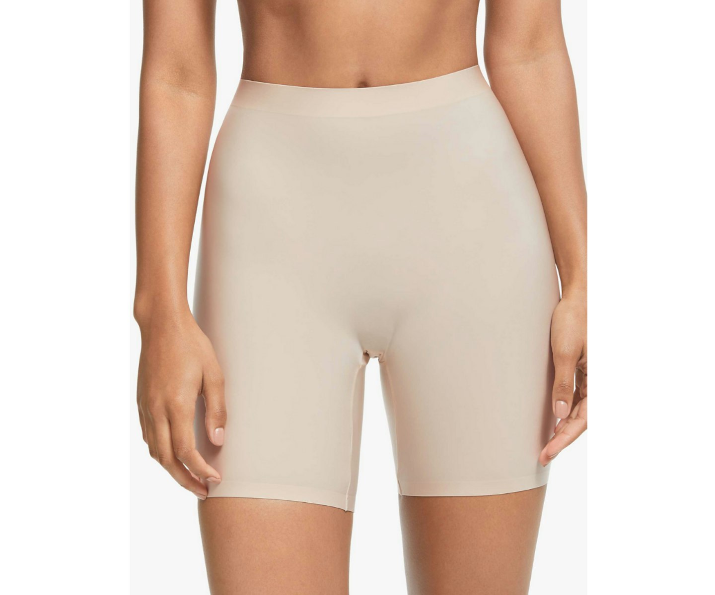 John Lewis & Partners Tessa Light Control Thigh Slimmer Shorts, Almond