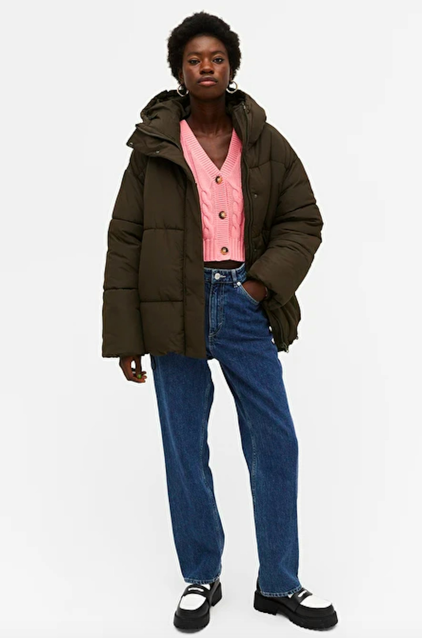 Monki, Oversized Puffer Jacket with Hood, £65