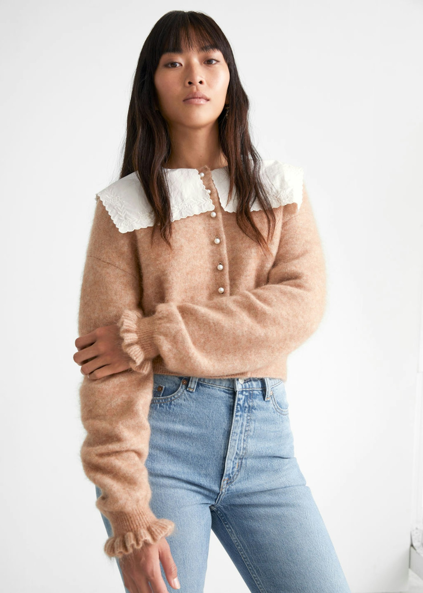 & Other Stories, Frill Cuff Knit Cardigan, £75